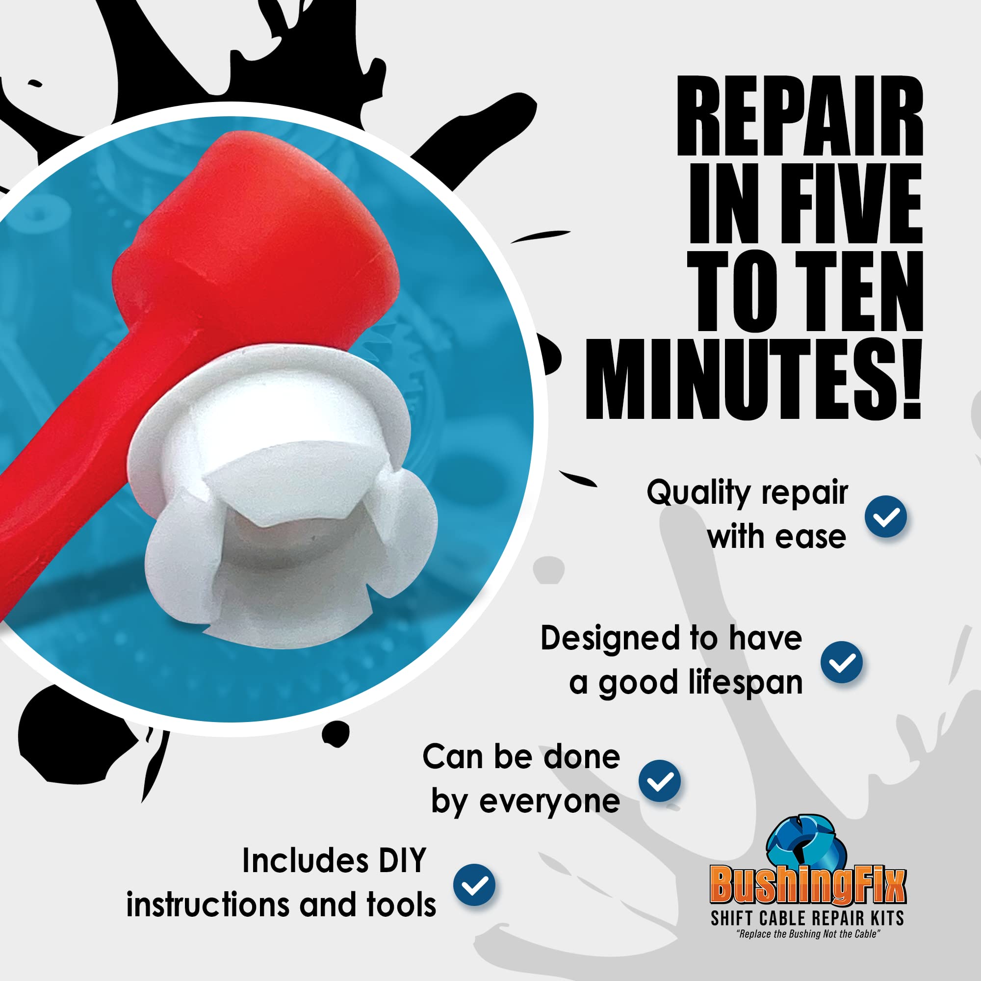 BushingFix TB1Kit - Automatic Transmission Shift Cable Bushing Repair Kit for Chevrolet, Jeep, Ford & More - Quality Replacement Parts