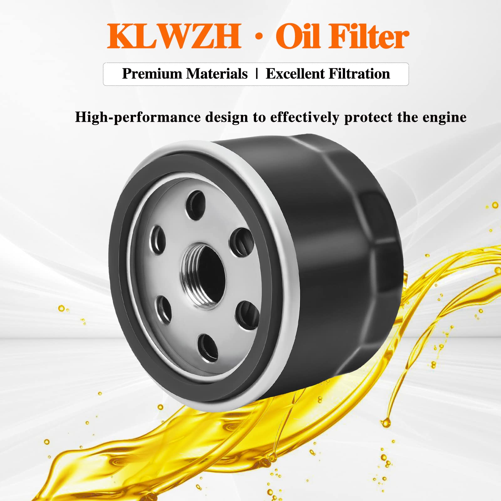 Klwzh 49065-7007 Oil Filter 49065-0721 492932 492932S 28 050 01-S For Kawasaki Fr691V Fr730V Fr651V Fr541V Fr600V Fx600V Fs730 Fx600V 4 Cycle Engine Am125424 Gy20577 Lawn Mower Engine Parts (4 Pcs)