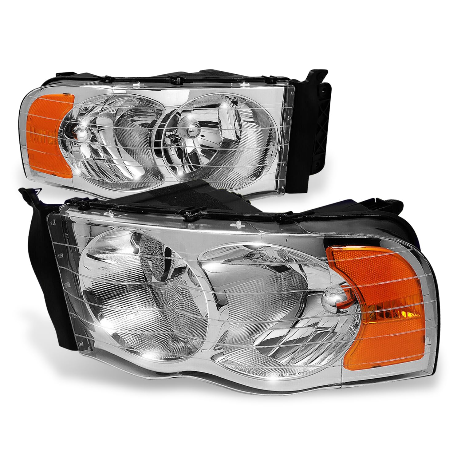 Auto Dynasty Headlight Assembly [Halogen Model] Compatible With Dodge Ram 1500 2500 3500 Pickup Truck 2002 2003 2004 2005, Drive