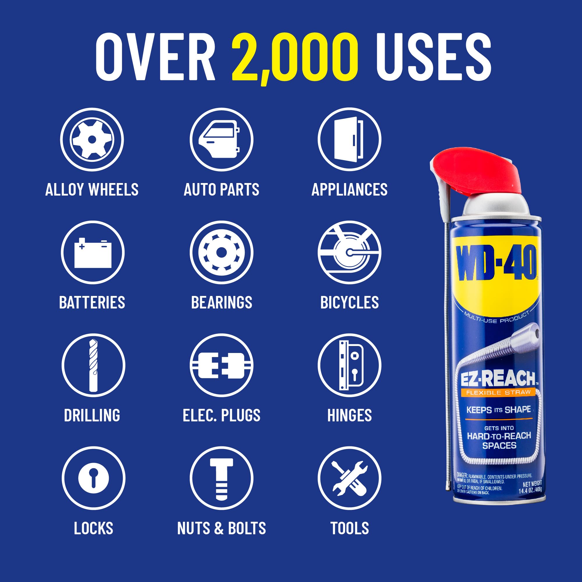 Wd-40 Original Formula With 8-Inch Ez-Reach Flexible Straw 14.4 Oz And Wd-40 Specialist Penetrant With 8-Inch Ez-Reach Flexible