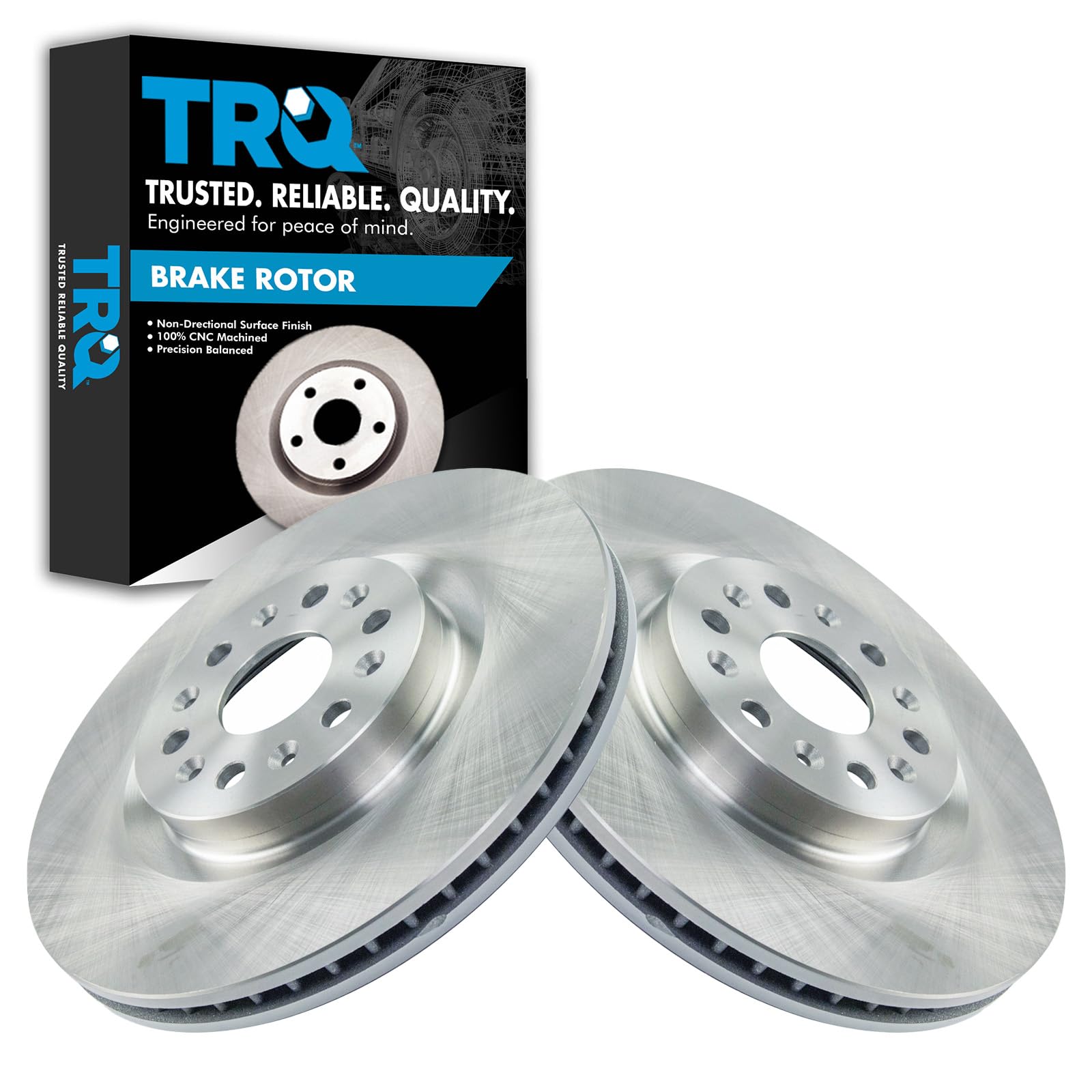 Trq Front Brake Rotors Set Vented Compatible With 2018-2019 Buick Enclave 2017-2023 Cadillac Xt5 2020-2023 Xt6