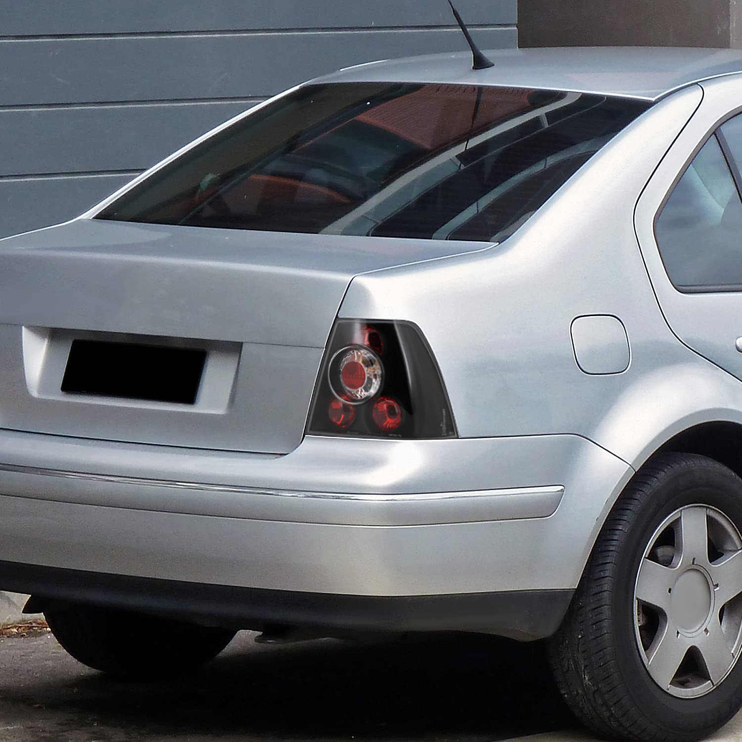 Spec-D Tuning Black Housing Clear Lens Tail Lights Compatible with 1999-2005 VW Jetta/Bora MK4 4-door Sedan, Left + Right Pair Assembly