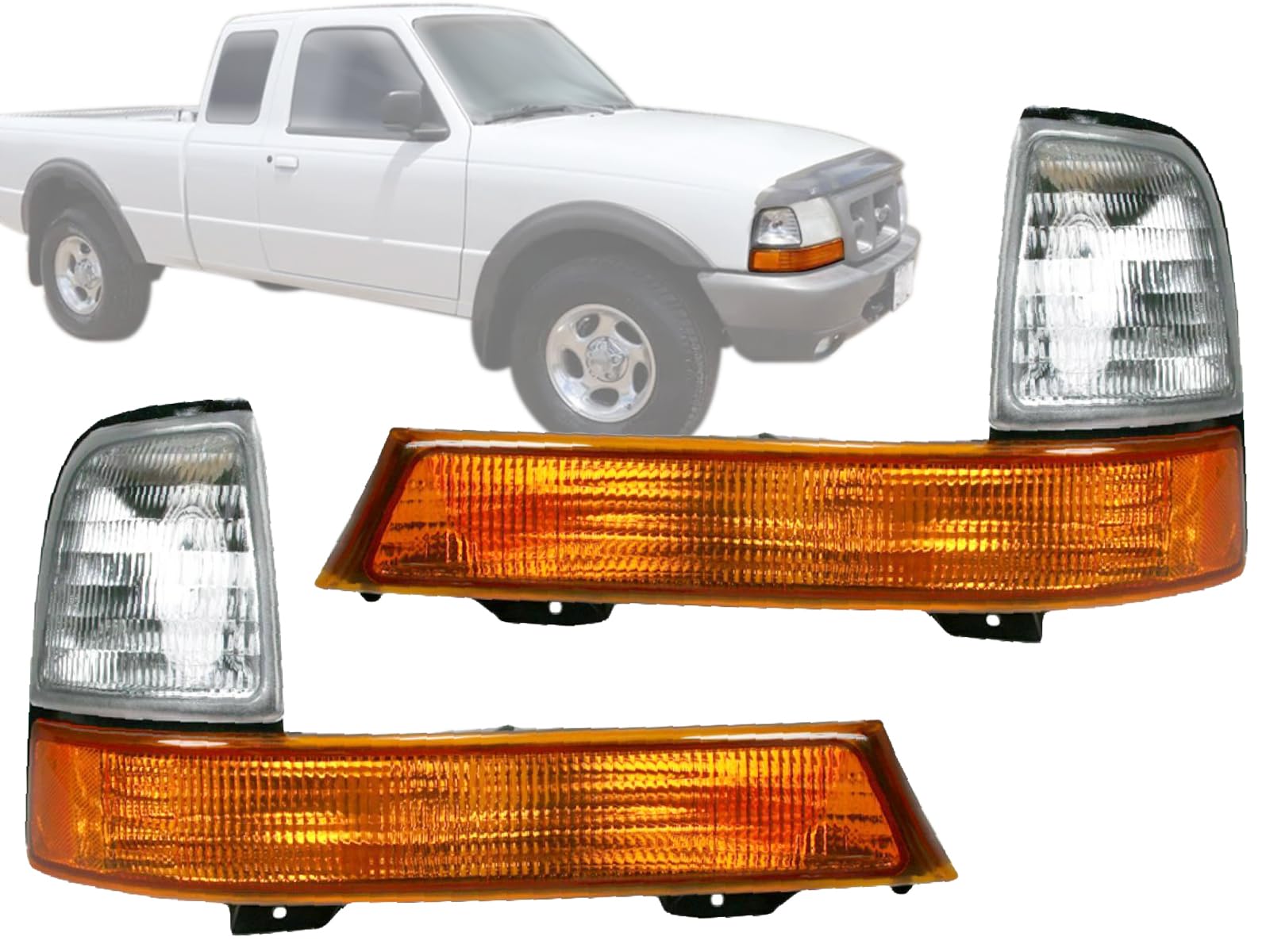 Auto Parts Avenue APA Replacement Turn Signal Corner Light for 1998 1999 2000 98 99 00 Ranger Pair Passenger Right Driver Left S