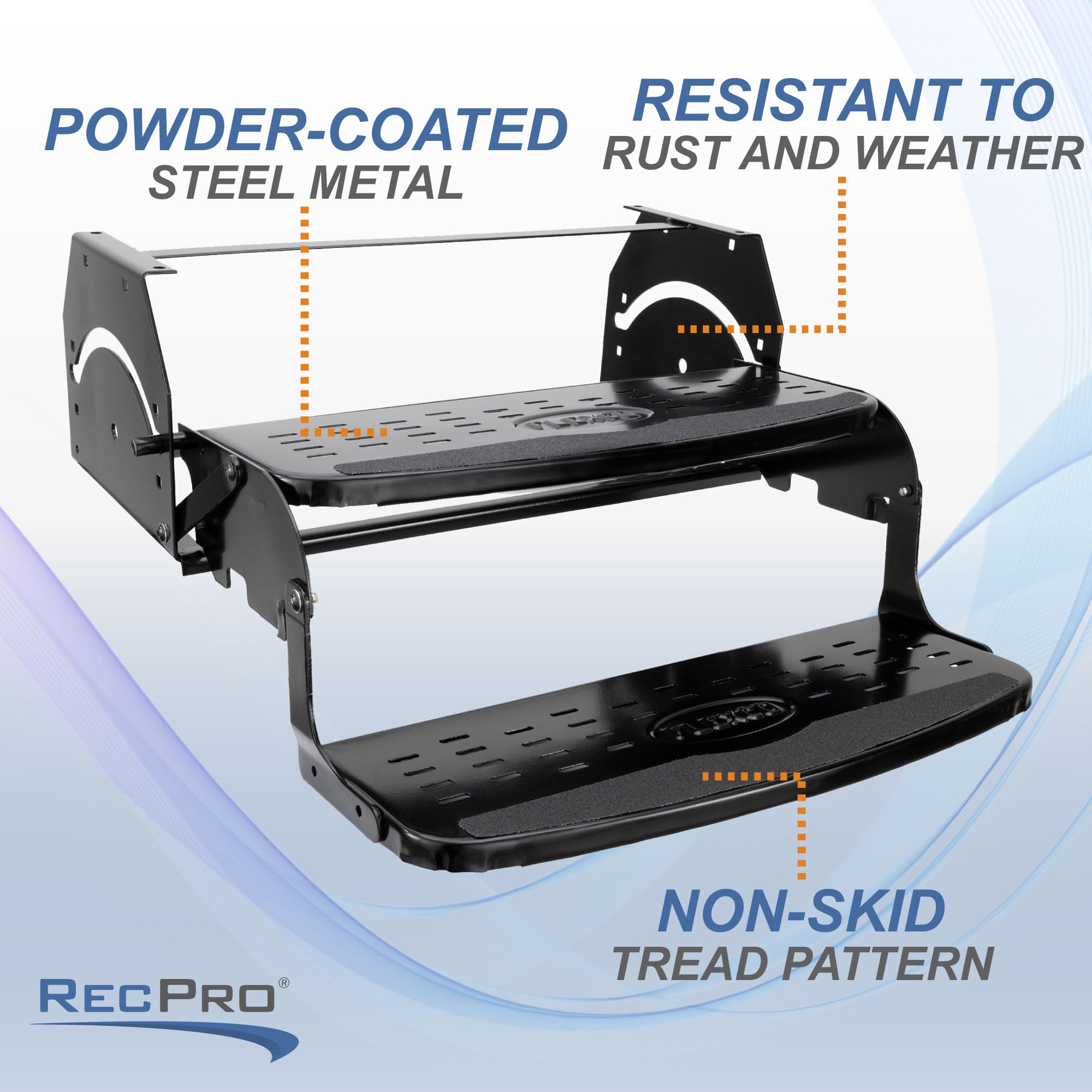 RV Steps 20'' Step in Black | RV Stairs | RV Exterior Steps | Camper Steps (Double)