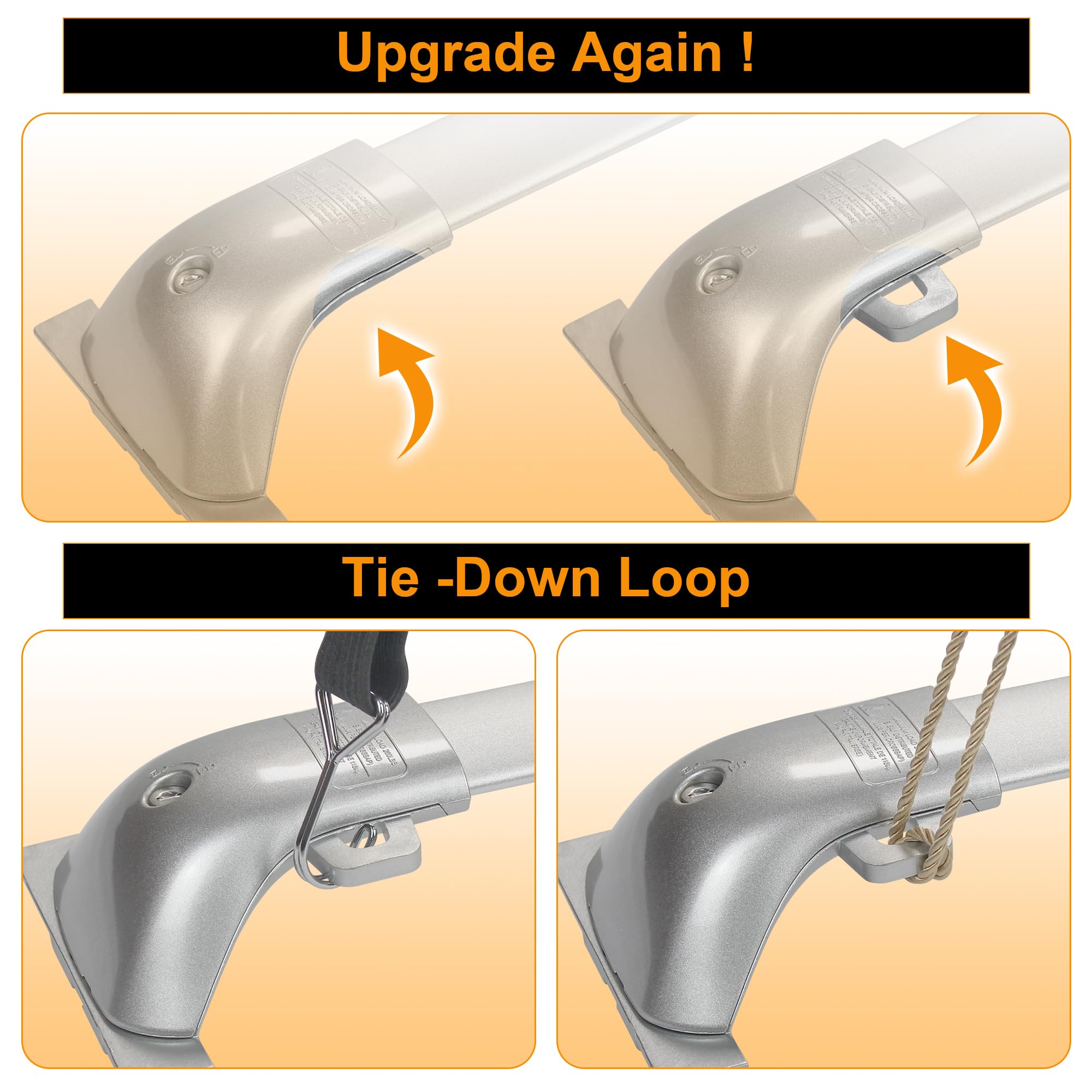 Autekcomma Heavy Duty Silver Upgraded Roof Rack Crossbar Compatible With Toyota Grand Highlander 2023Up .Max 260Lb Loading Weigh