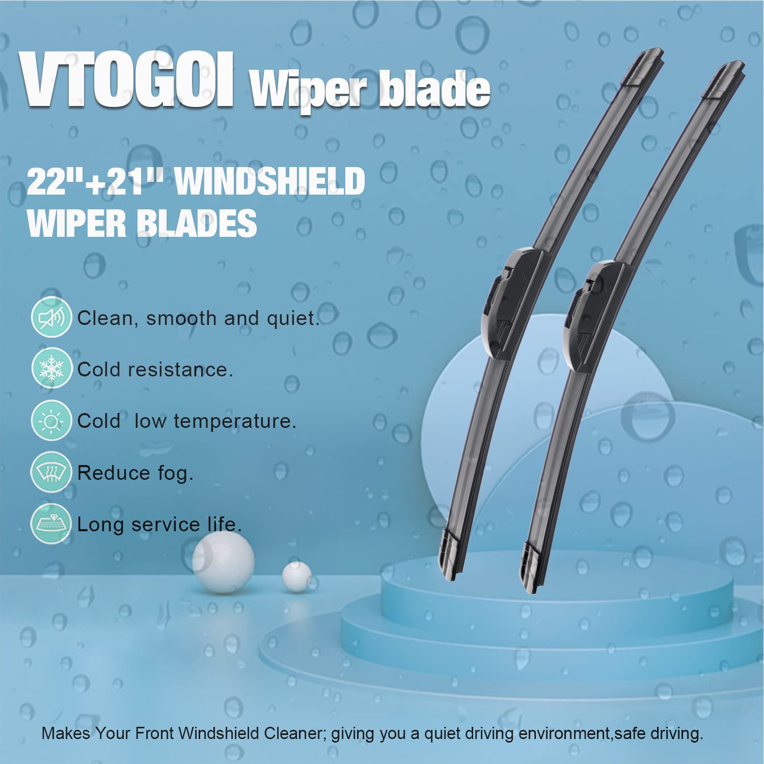 Vtogoi Wiper Blades With Rear Wiper Blades Set For 2011-2021 Jeep Grand Cherokee,Automotive Replacement Windshield Wiper Blades,