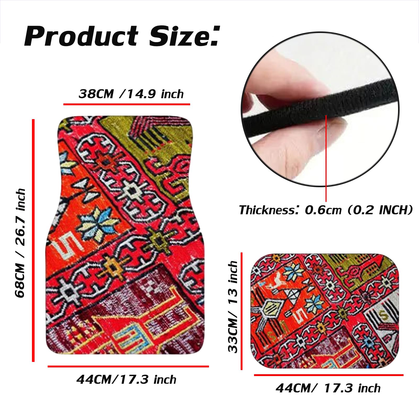 EOHMAK Car Floor Mats Non-Slip Automotive Floor Mats All-Weather Front Rear Car Floor Foot Mat Sets of 4 Pieces Foot Mats Rugs C