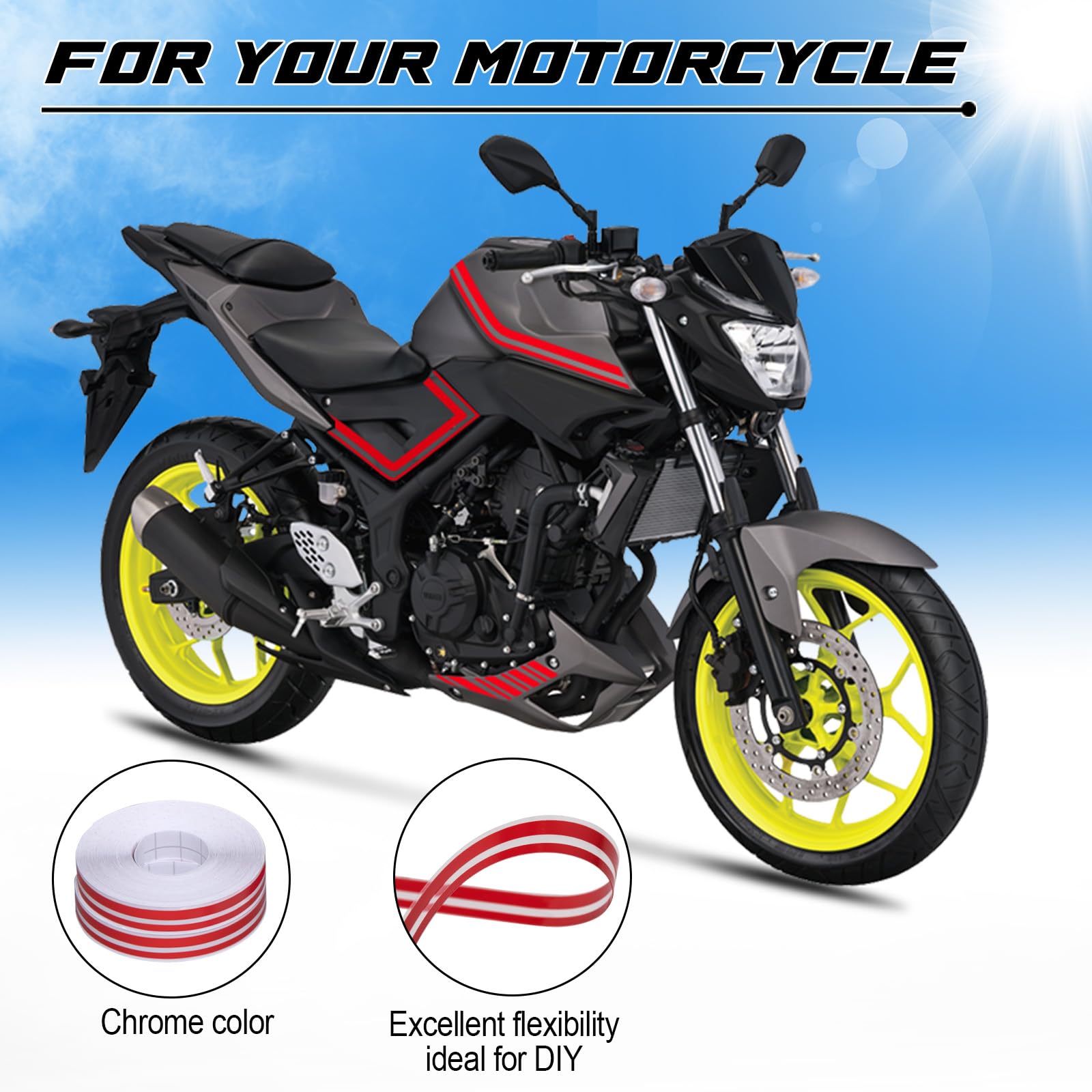 Spurtar Car Pinstripe Tape, Pinstriping Automotive Tape, Red Vinyl Thin Car Fine Line Decals, Motorcycle Boat, Racing Stripes, 2