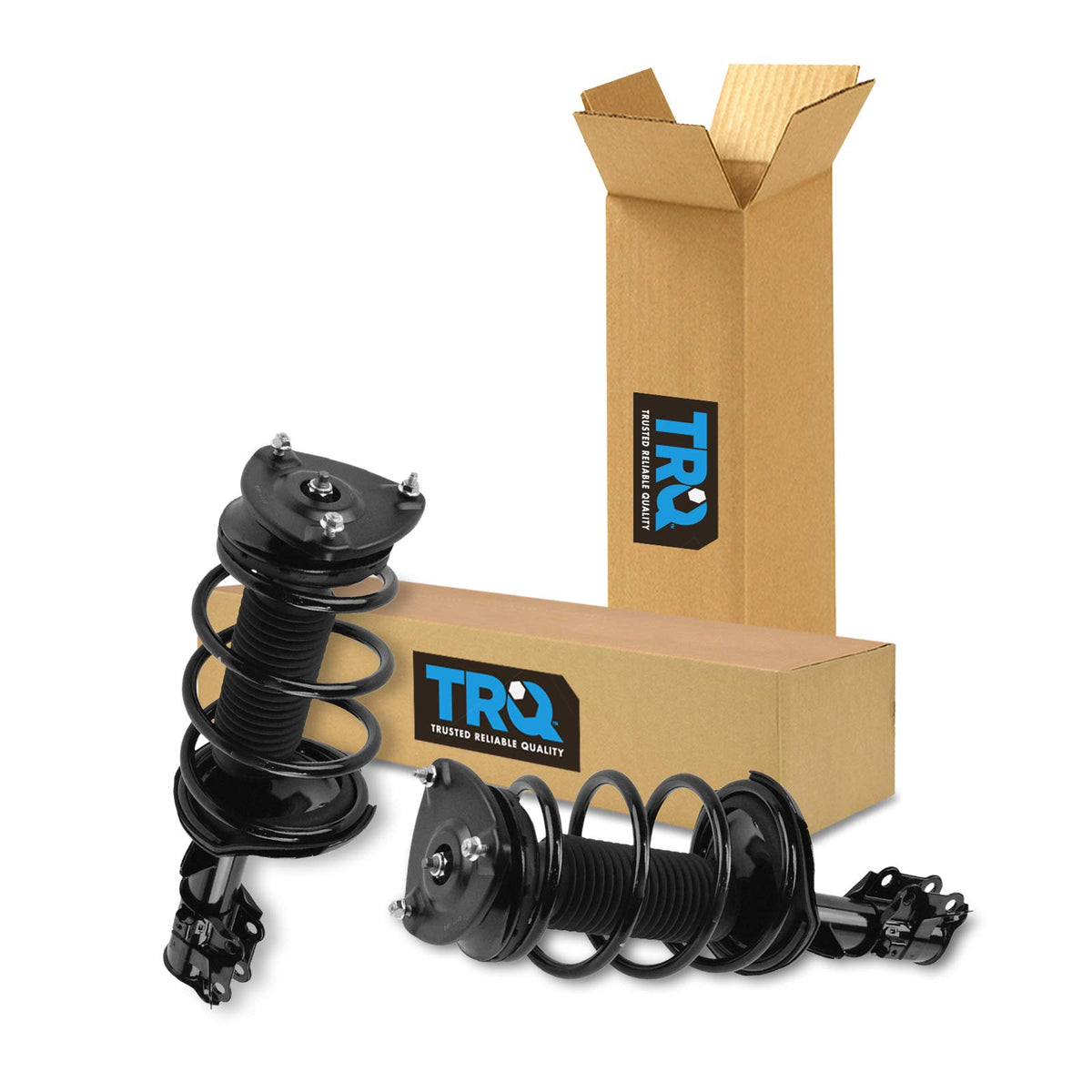 Trq Front Strut & Coil Spring Assembly Set Driver & Passenger Sides Compatible With 06-11 Hyundai Accent Kia Rio Rio5