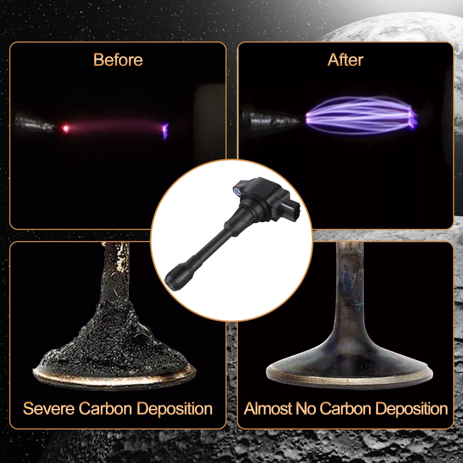 Ignition Coil Pack Compatible With Infiniti Nissan Fx50 M56 Altima Cube Rogue Sentra Tiida Versa X-Trail L4 1.6L 1.8L 2.0L 2.5L