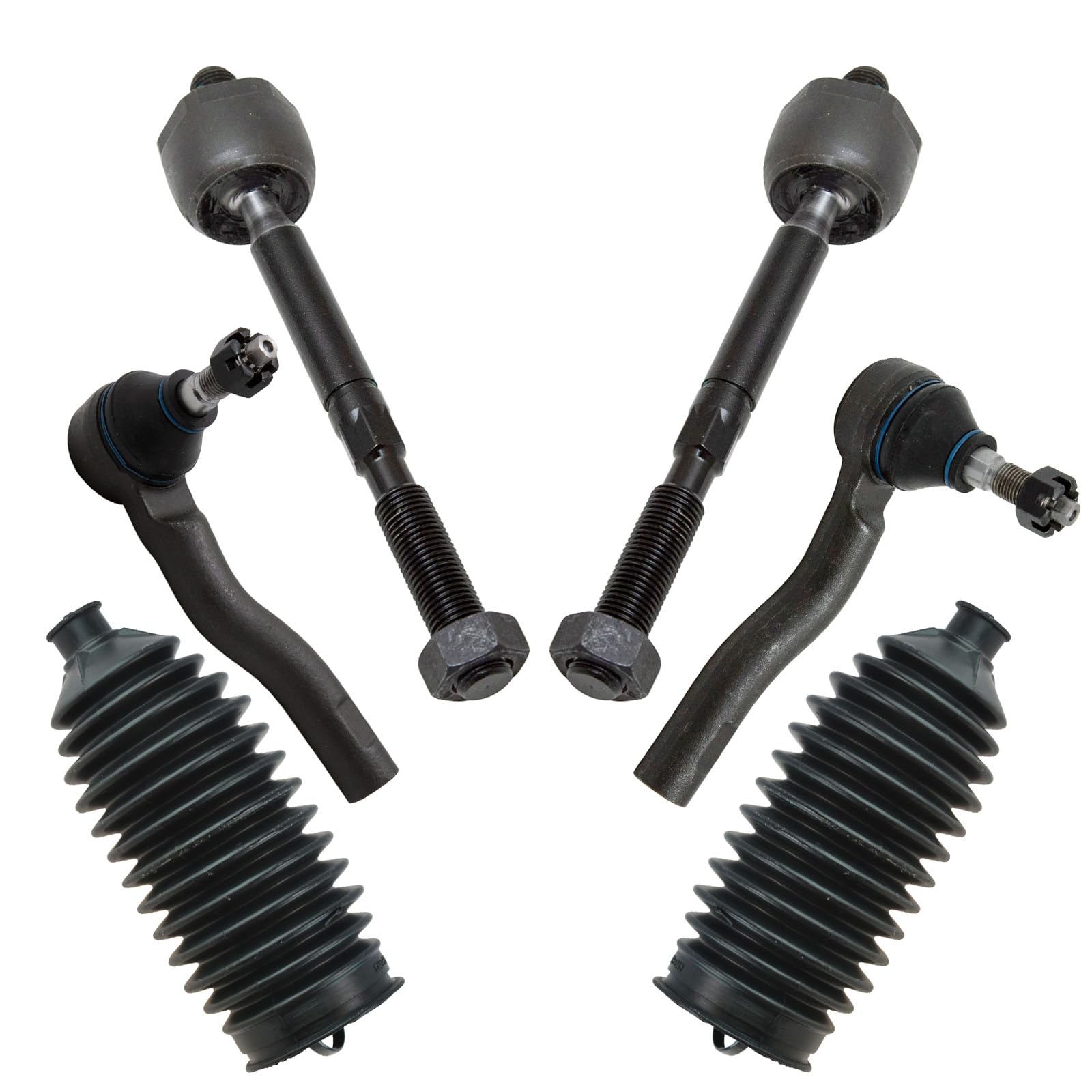 Trq Front Steering Kit Steering Rack & Pinion Bellow Tie Rod Compatible With 2010-2012 Ford Fusion 2011-2012 Lincoln Mkz