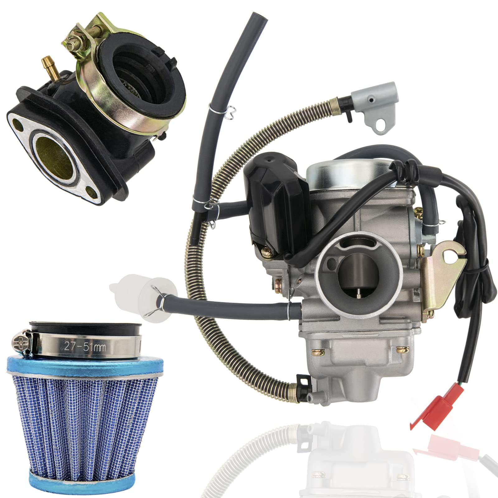 Rytime Pd24J Gy6 150Cc Carburetor Compatible For Moped Atv Go Kart Scooter 125Cc 150Cc 4-Stroke 150Cc Engine Kazuma Taotao Roket