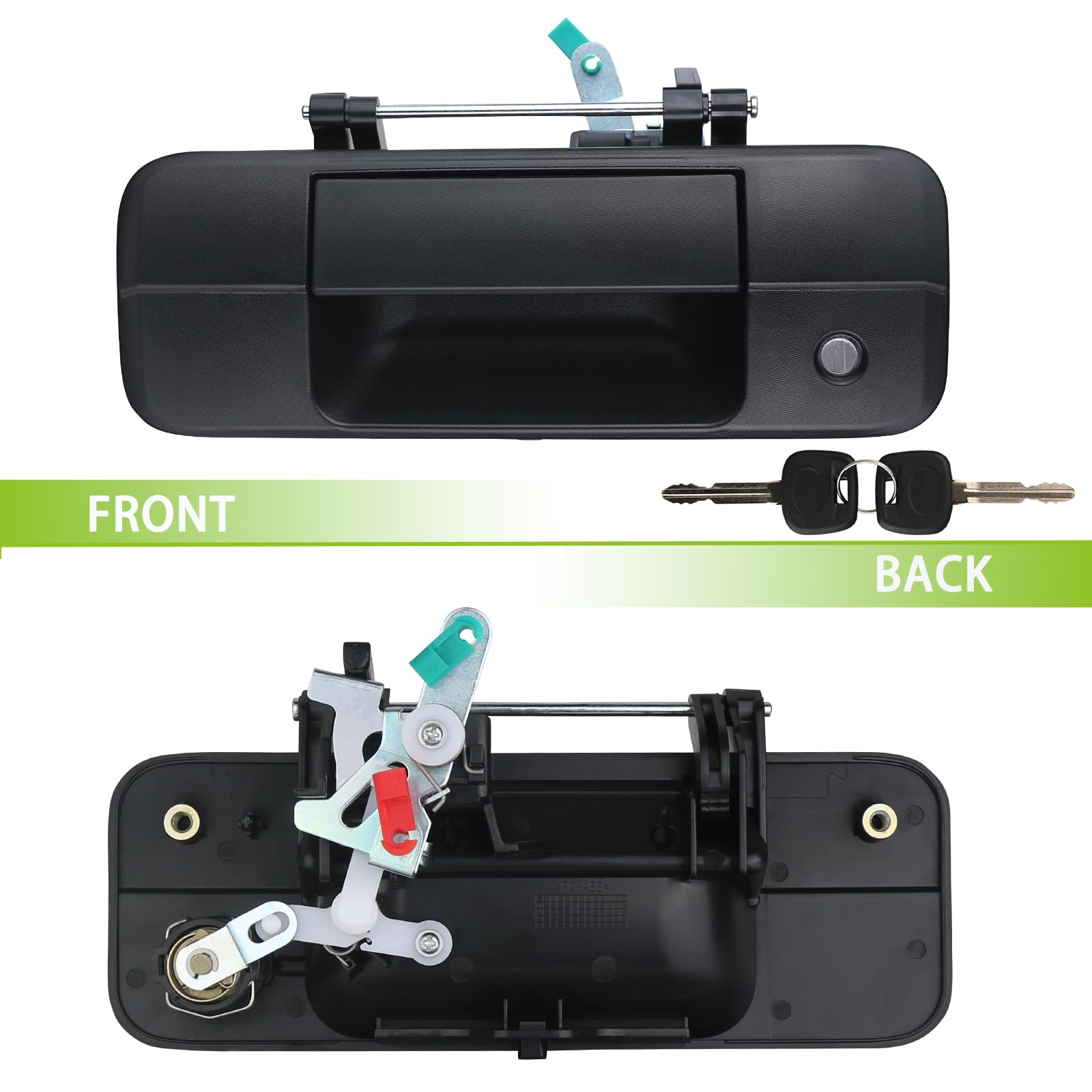 omoZone Tailgate Handle Liftgate Latch Handle with Key Lock Cylinder Compatible with 2007-2013 Toyota Tundra Replaces 69090-0C04