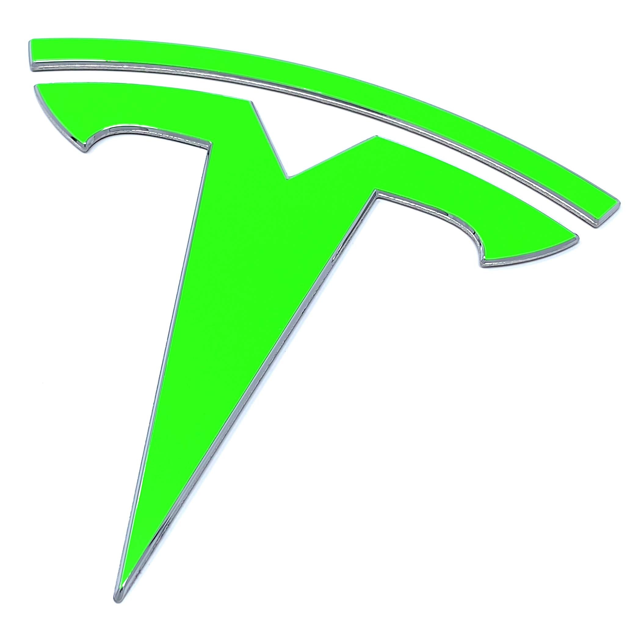 Custom Cut Graphics Logo Decal Wrap for Tesla Model 3 (Neon Green)