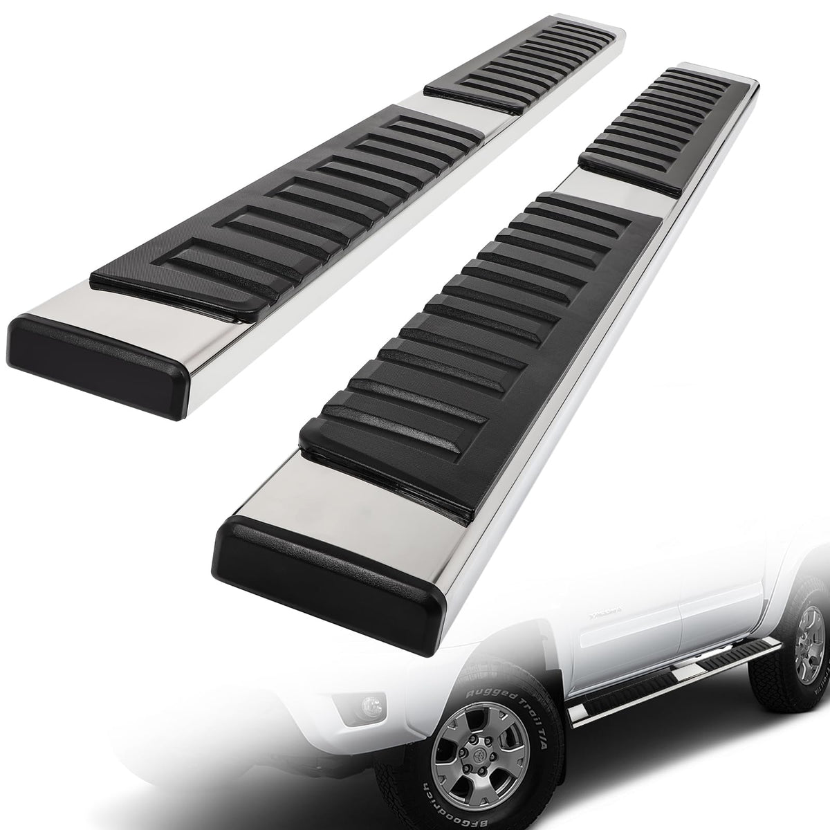 Scitoo 6 Inches Nerf Bar Running Boards Fit For 2005-2023 For Toyota Tacoma Double Cab Stainless Steel Side Step Rock Sliders