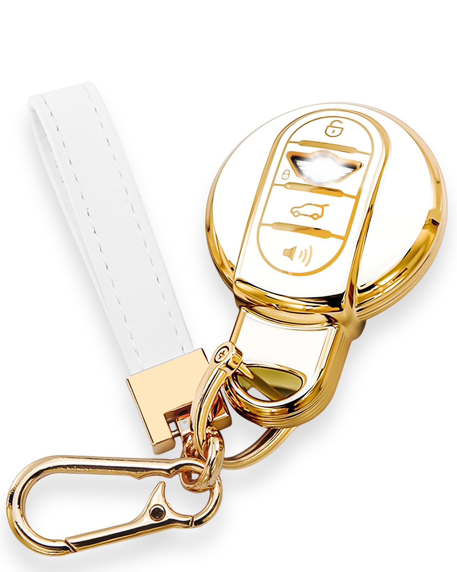 keycov Key fob Cover for Mini Cooper Accessories Keychain keyshell Ring case Compatible with Clubman Countryman F54 F55 F56 F57 