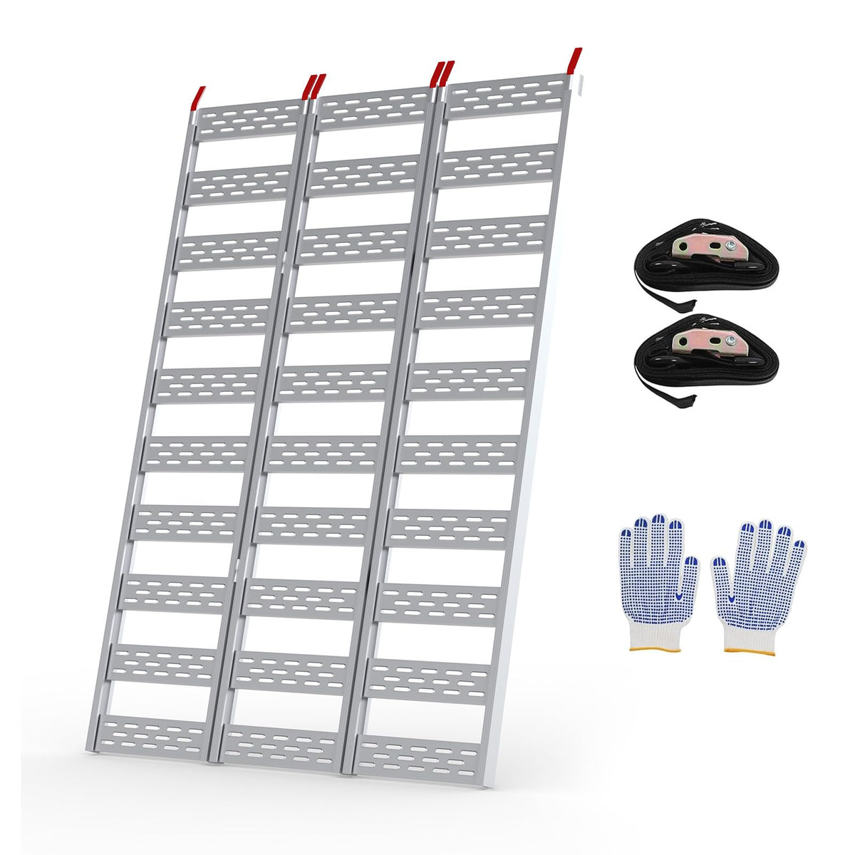 Ramps for Pickup Trucks, GarveeTech Aluminum ATV Ramps 1500 LBS Capacity, Tri-Fo WBCARB0F8B8PJR5