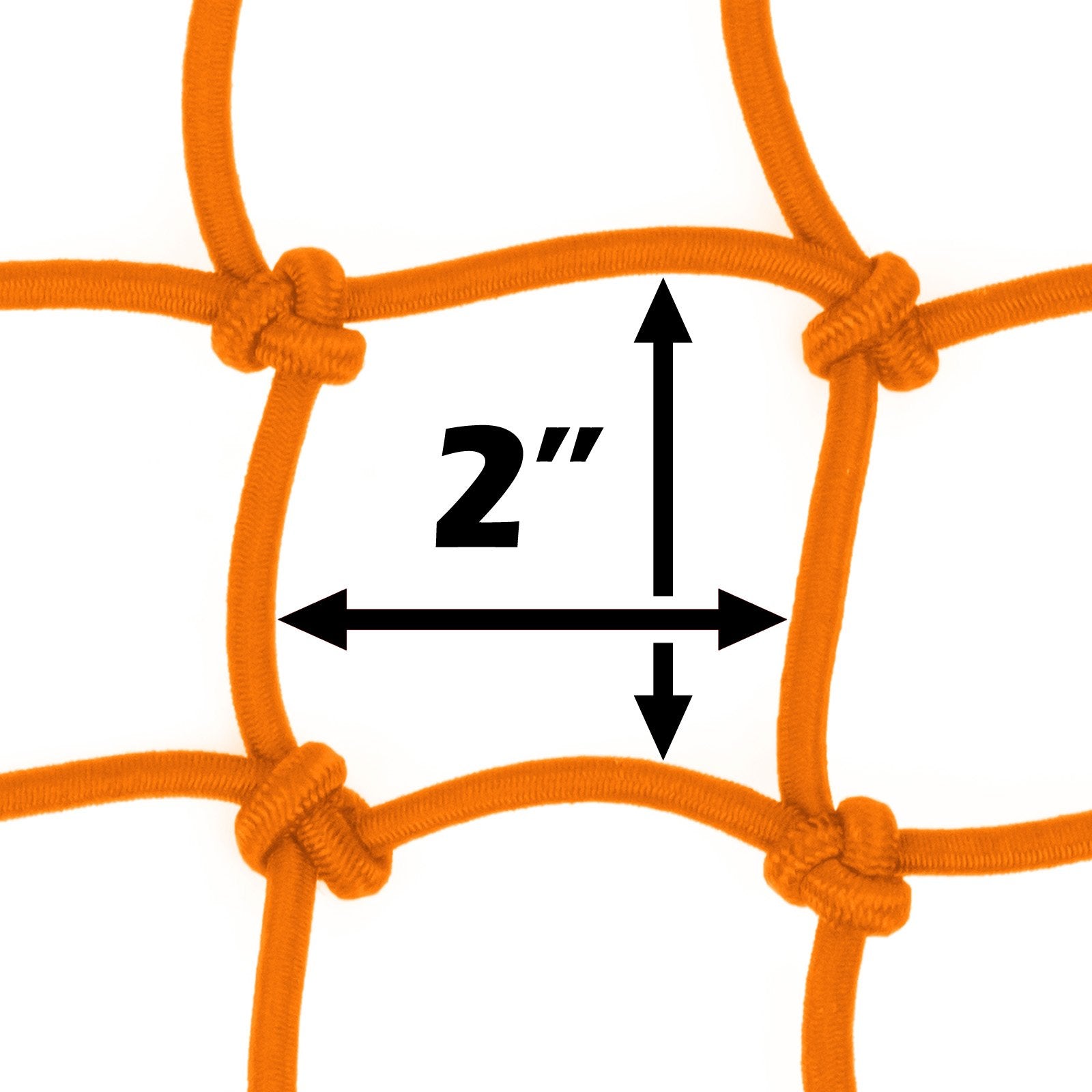 Powertye 50159 Orange 15''X15'' Cargo Net Featuring 6 Adjustable Hooks & Tight 2''X2'' Mesh