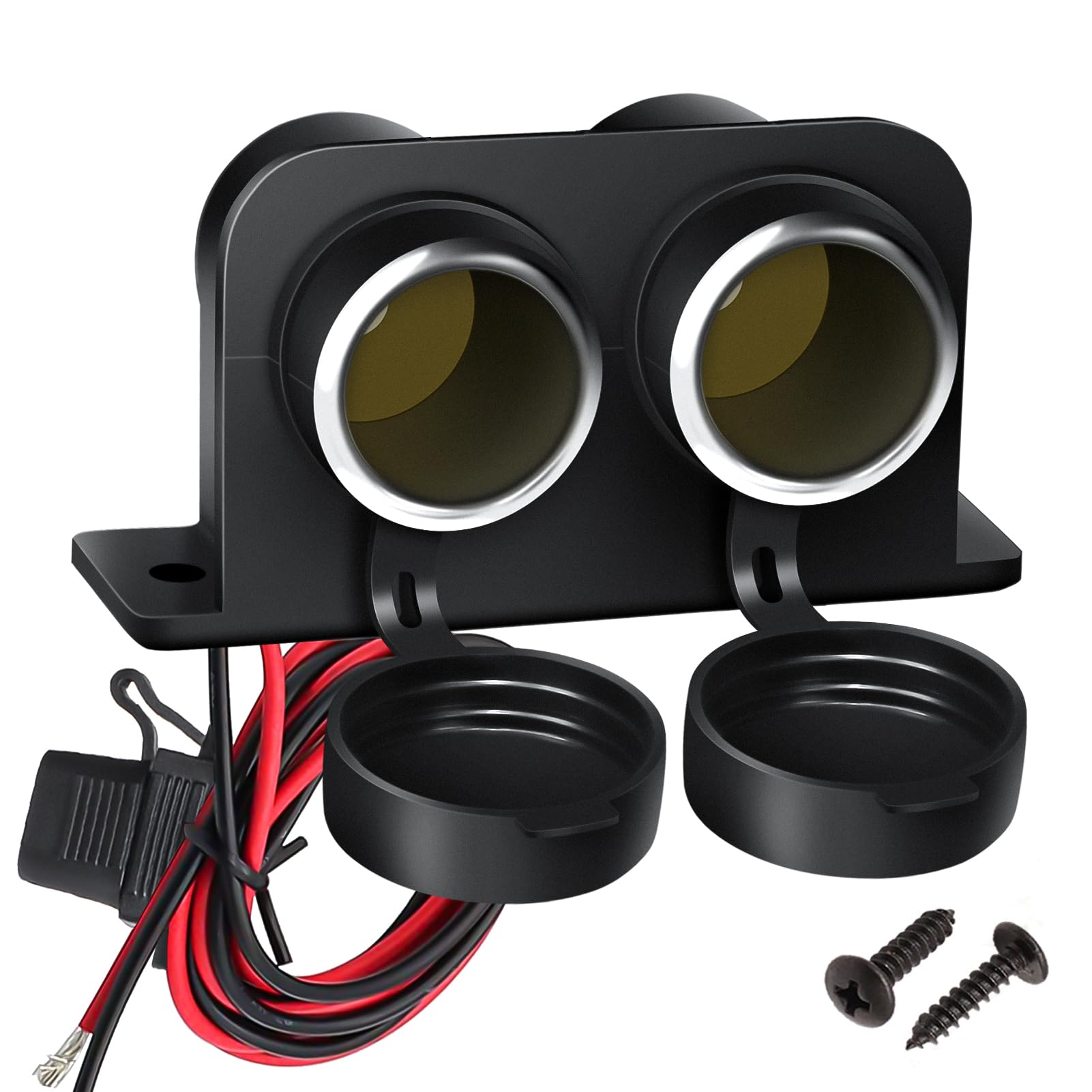 Car Cigarette Lighter Socket With Blade Fuse 2 Socket Cigarette Lighter Splitter 12V Lighter Power Outlet Replacement Waterproof