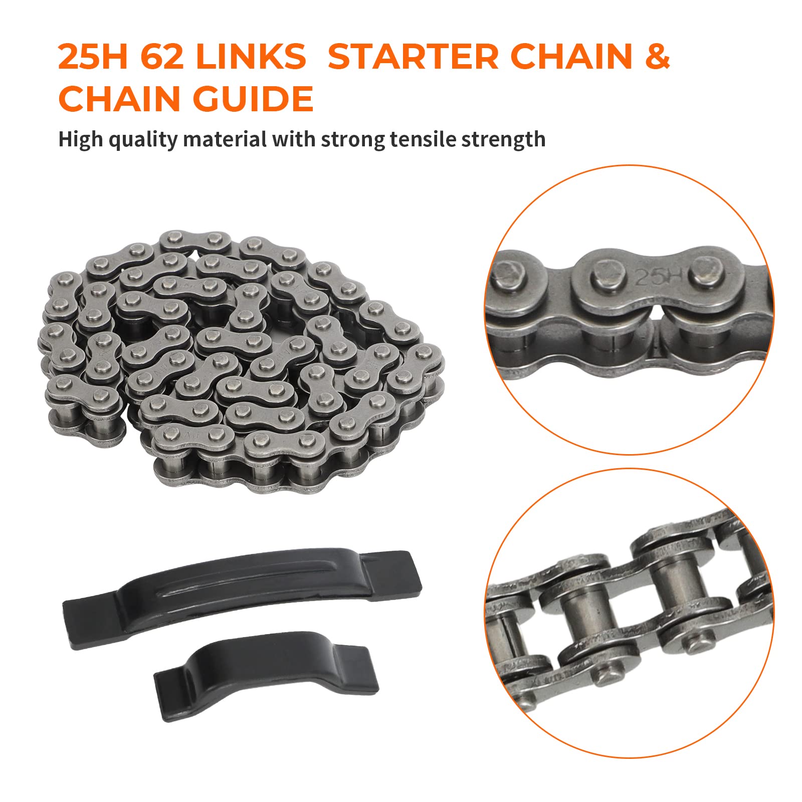 Motoqueen Starter Chain For Chinese 4-Stroke 50Cc 70Cc 90Cc 110Cc 125Cc Atv Dirt Bike Go Kart 25H 62 Links