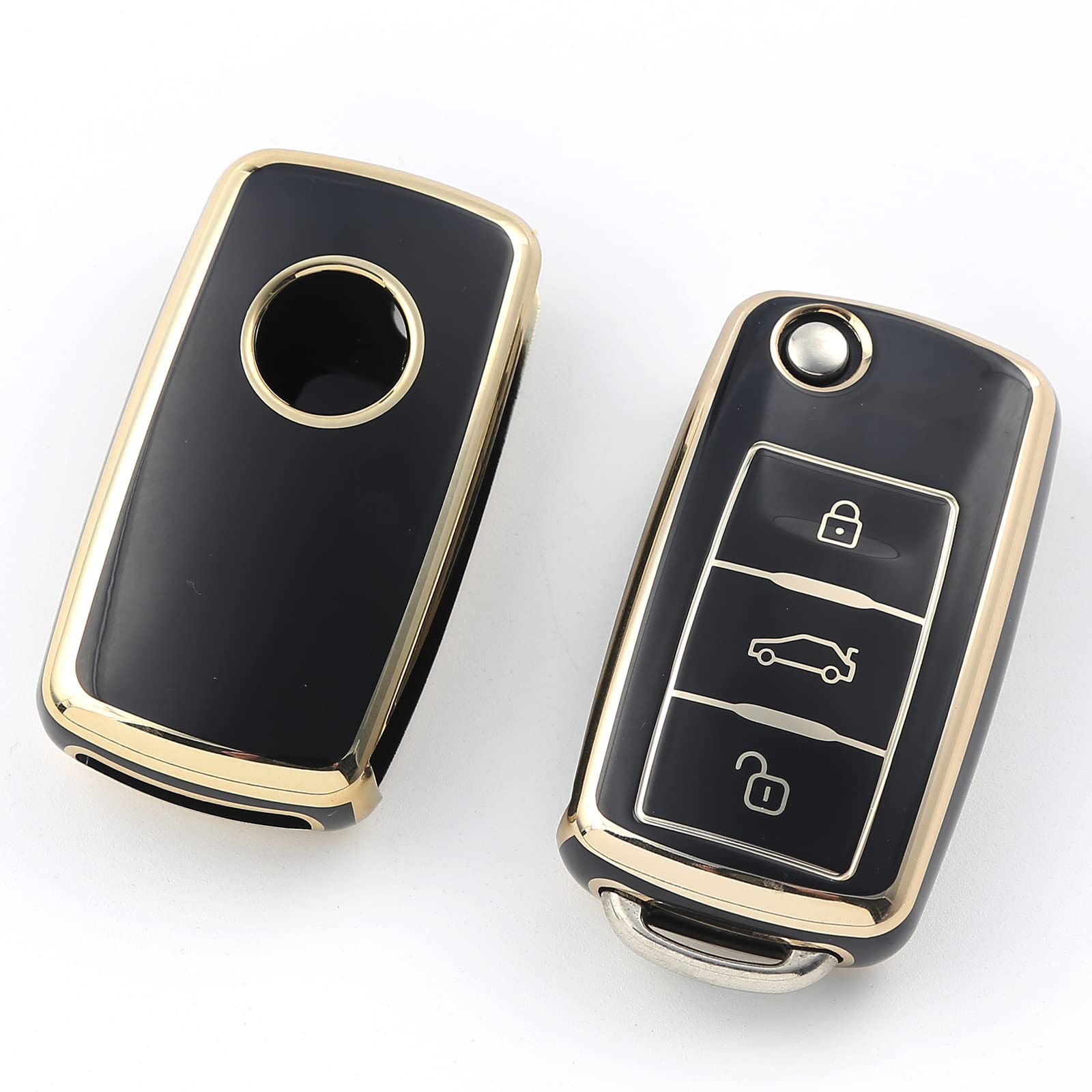 Lcxjmwkl For Vw Volkswagen Key Fob Cover, Compatible With Vw Jetta Beetle Tiguan Passat Golf Mk6 Polo
