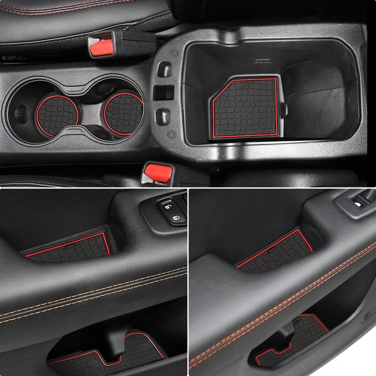 auovo Anti-dust Door Mats for 2018 2019 2020 2021 Compass Accessories Interior Gate Door mats Liner Inserts Cup Console Mat(Pack