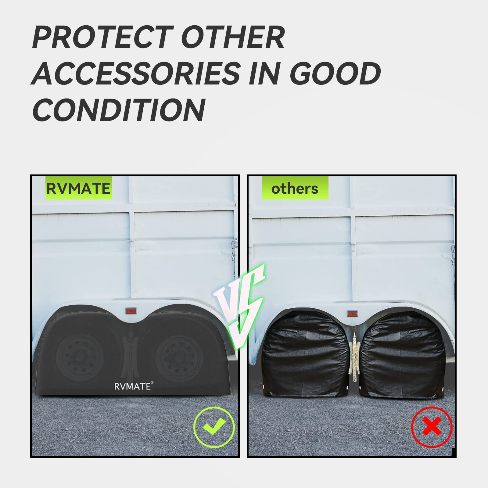 Rvmate Rv Tire Covers, Dual Axle Wheel Cover (1 Pack) Fits 27''-30'' Diameter Tires, Waterproof Anti-Uv 600D Oxford Black Dual T