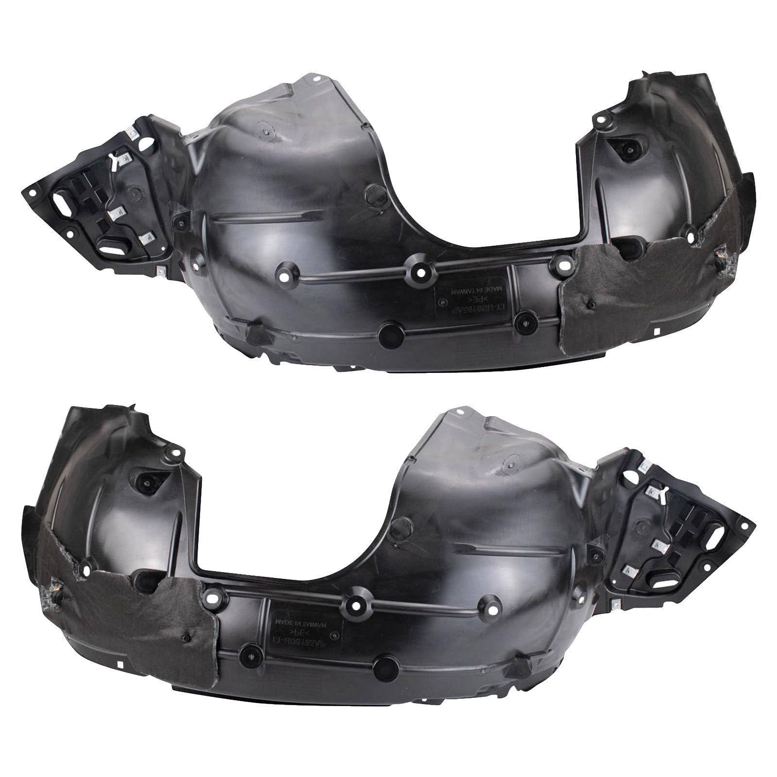 Trq Front Inner Fender Liner Set Compatible With 2016-2018 Honda Civic Ho1248161 Ho1249161