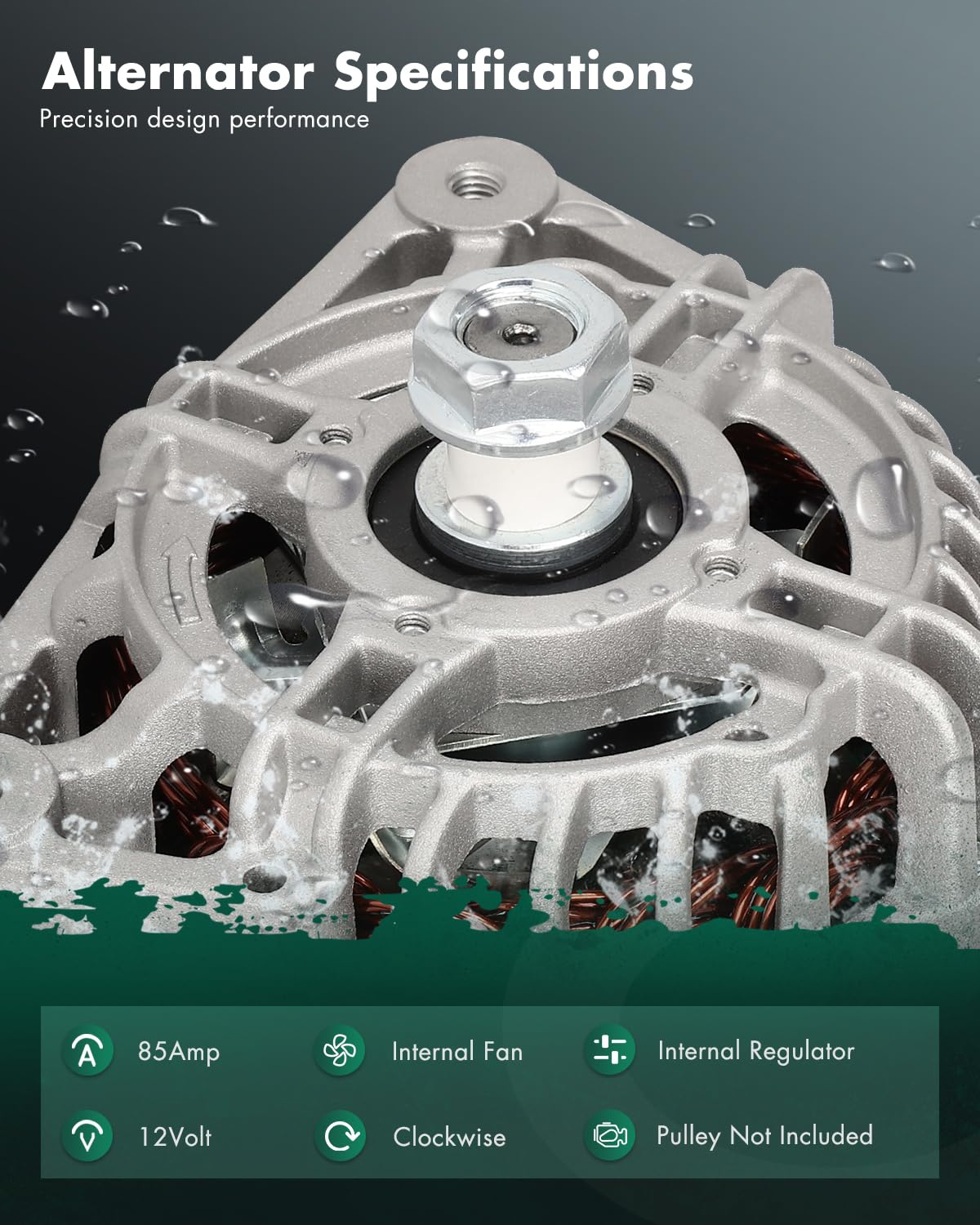 SCITOO Alternator Fits for Caterpillar 216B, 232B 1999-2003, 226B 2004-2008 - 12V 85Amp CW Pulley Not Included, Replace OE 12738