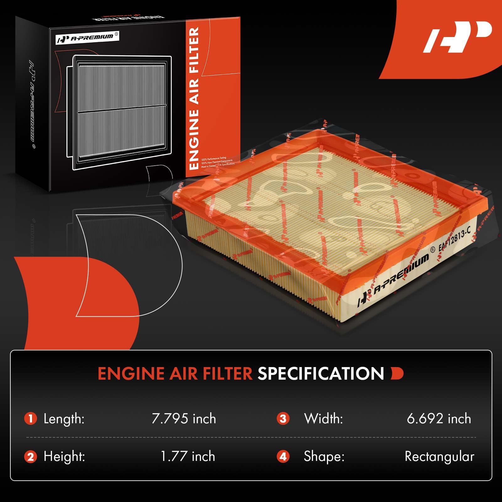 A-Premium Front Engine Air Filter Compatible With Ford Escape 2020-2023, Maverick 2022-2023 & Lincoln Corsair 2021-2023, 2.5L, Replace# Lx6Z9601A, Xa11877