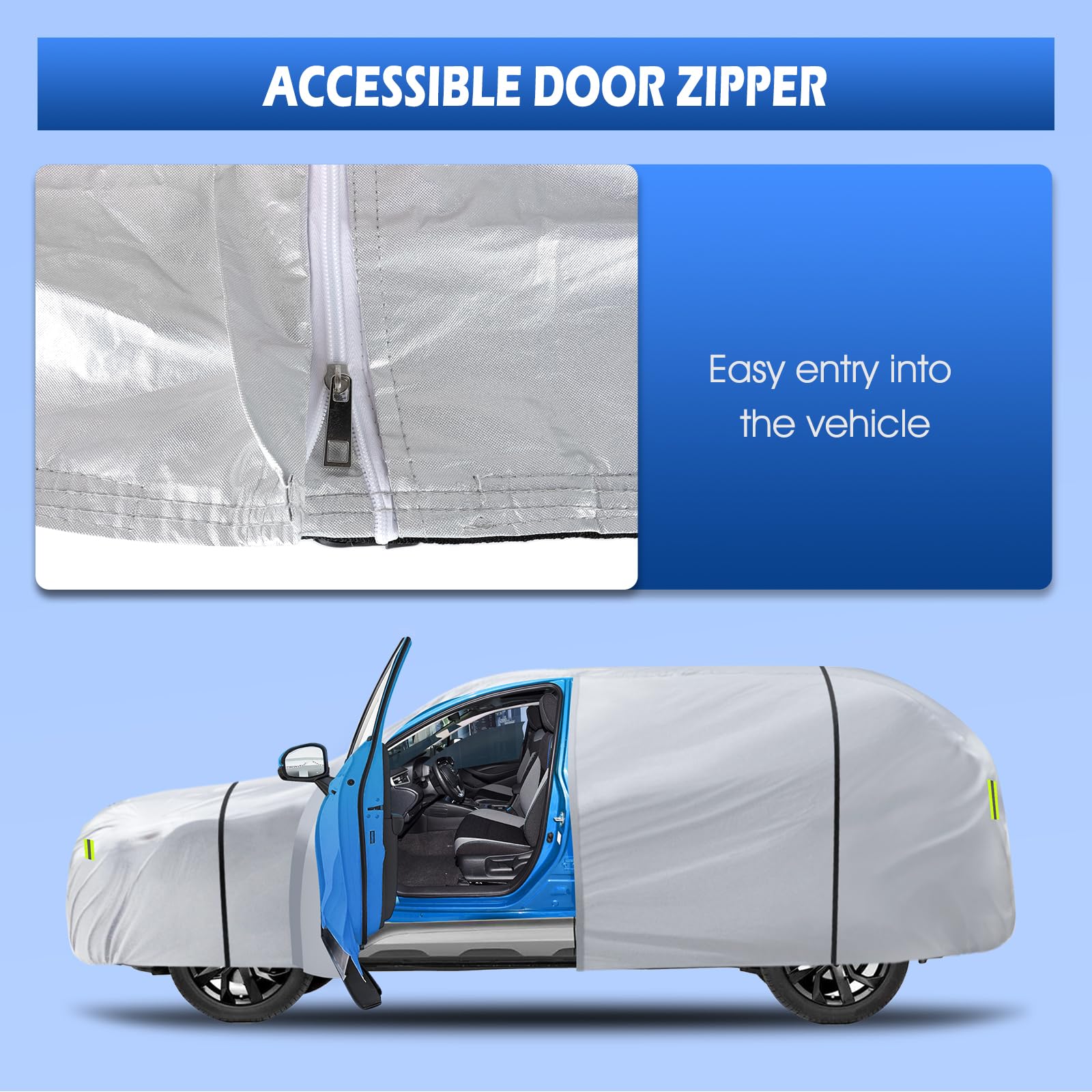 6 Layers Suv Car Cover Waterproof All Weather For Automobiles, Size A5 With Zipper & Cotton Universal Fit For Buick Encore, Chev