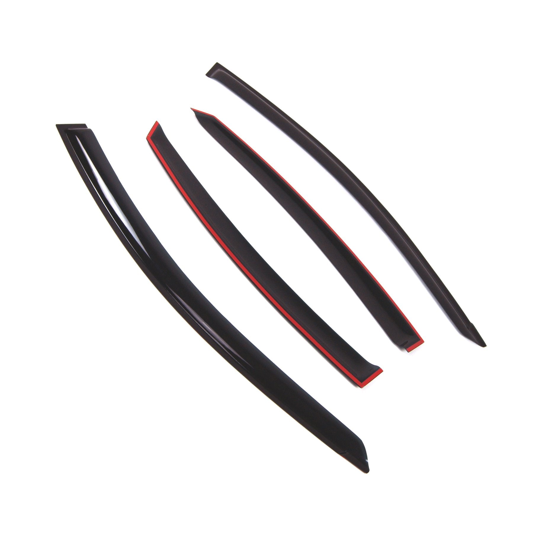 Tuningpros Wd2-691 Dark Smoke 4 Pcs Set Window Visor (Outside Mount) Deflector Rain Guard Compatible With 2011-2017 Hyundai Acce