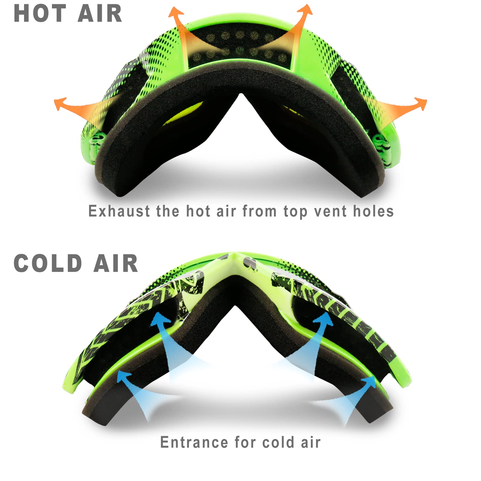 NENKI ATV Riding Goggles for Adults Dirt Bike Goggles Men Women Motocross Goggles OTG Racing Off Road MX Motorcycle Goggles Anti