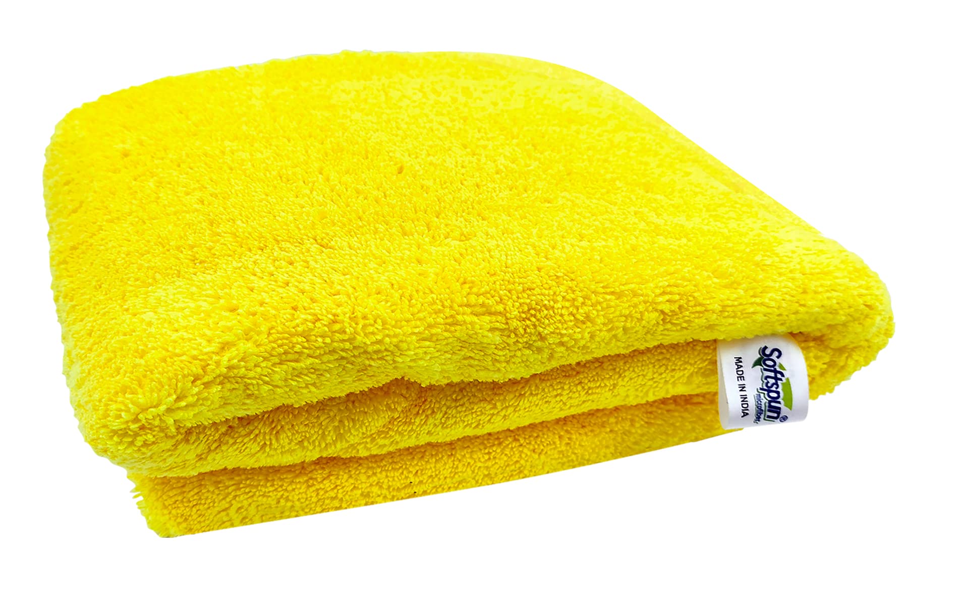 SOFTSPUN Microfiber High Loop Gym & Sports Towels for Men & Women 1 pcs Yellow! 380GSM 40X60 cms Fast Drying Super Absorbent Lig