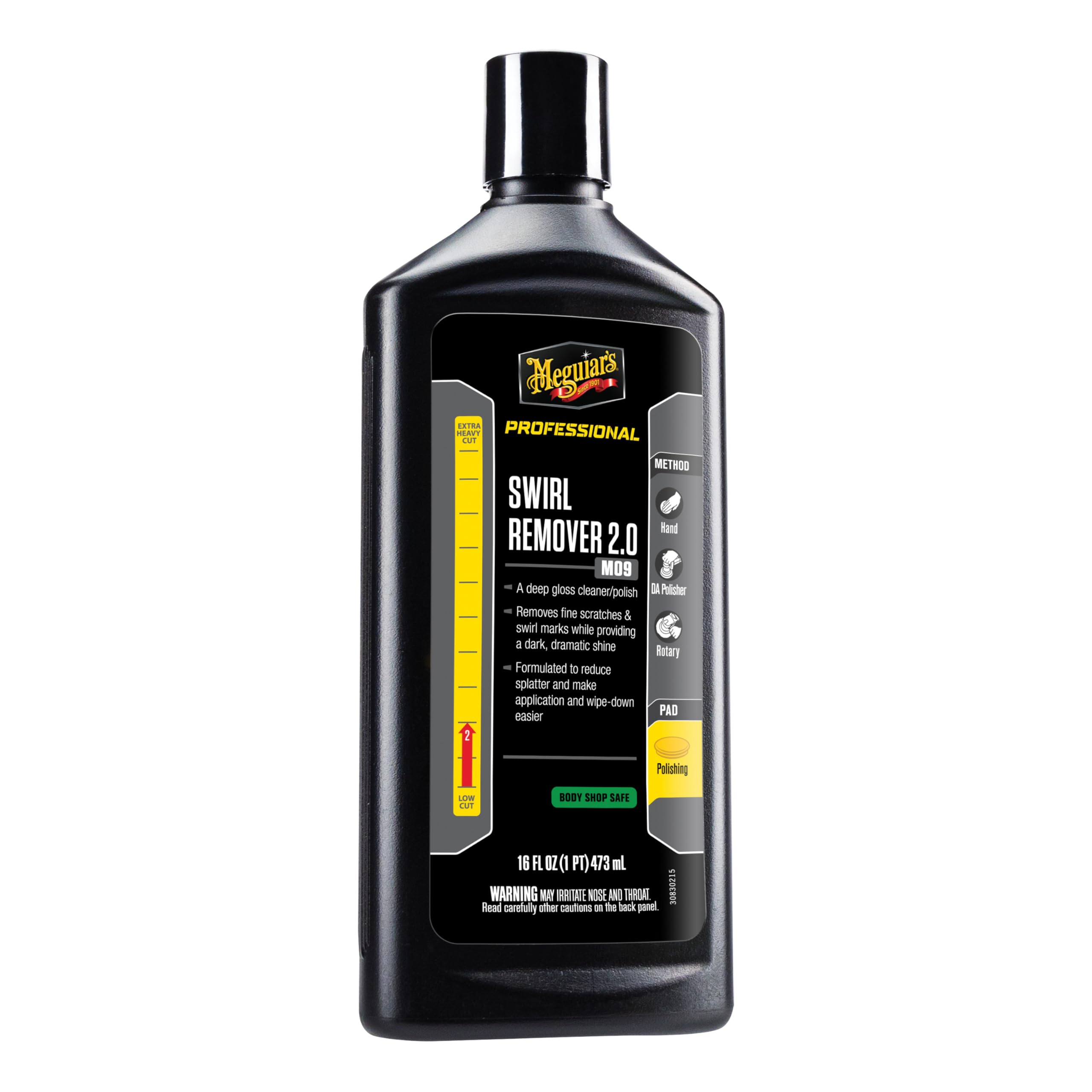 Meguiar's M0916 Mirror Glaze Swirl Remover 2.0, Cleaner and Polish Removes Fine Swirls - 16 Oz Bottle