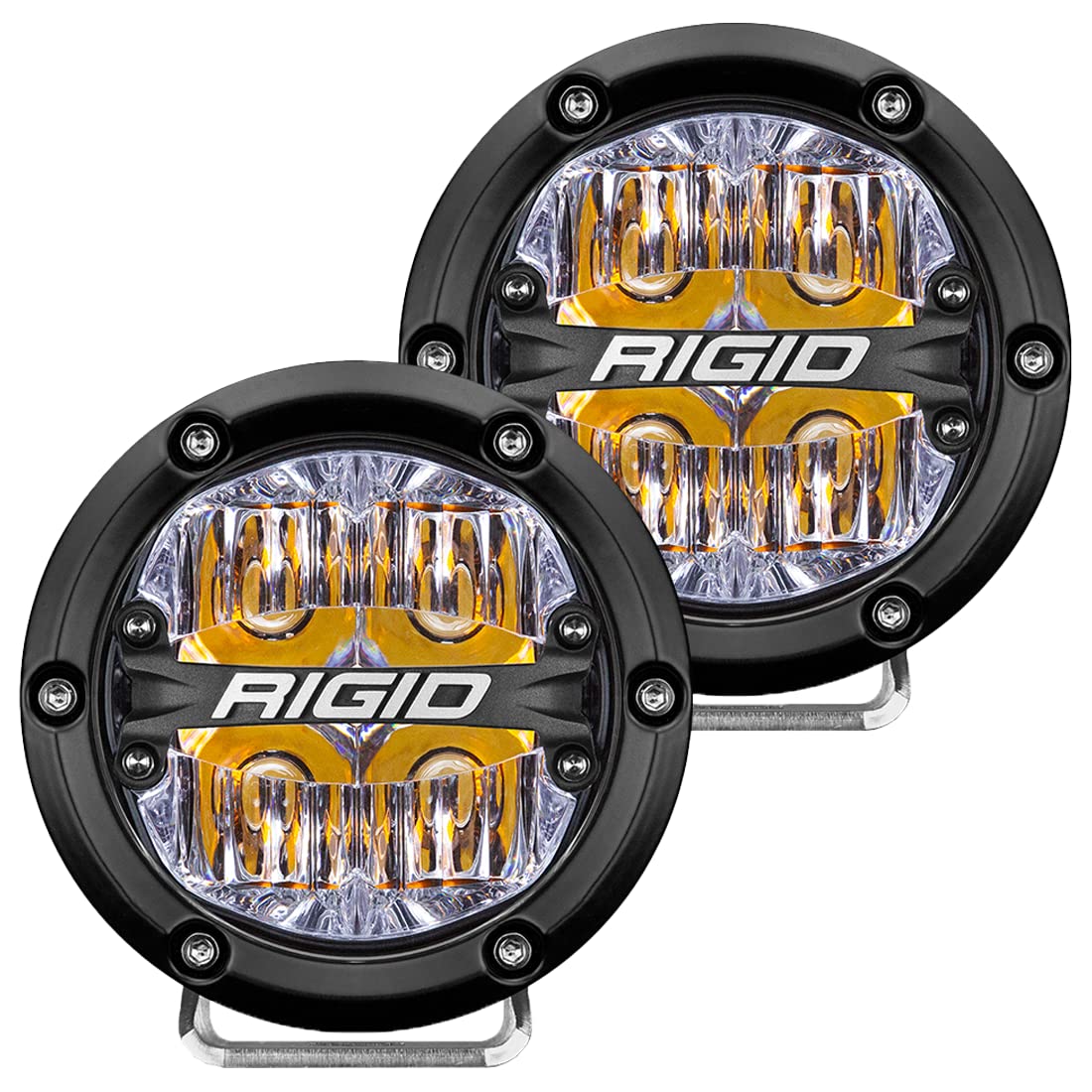 Rigid Industries 36118 360-Series Led Off-Road Light 4 In Drive Beam For Moderate Speed 20-50 Mph Plus Amber Backlight Pair