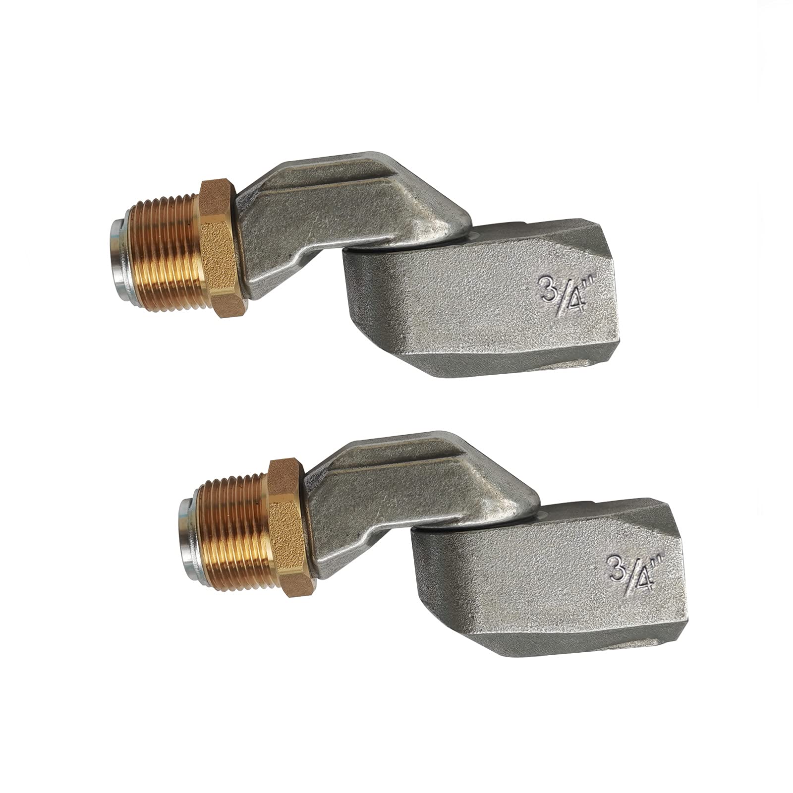 Yienakfun 2Pcs 3/4 Inch Fuel Hose Swivel 360 Rotating Connector For Fuel Nozzle Multi Plane Fuel Plane Swivel 19Mm Male 19Mm Female