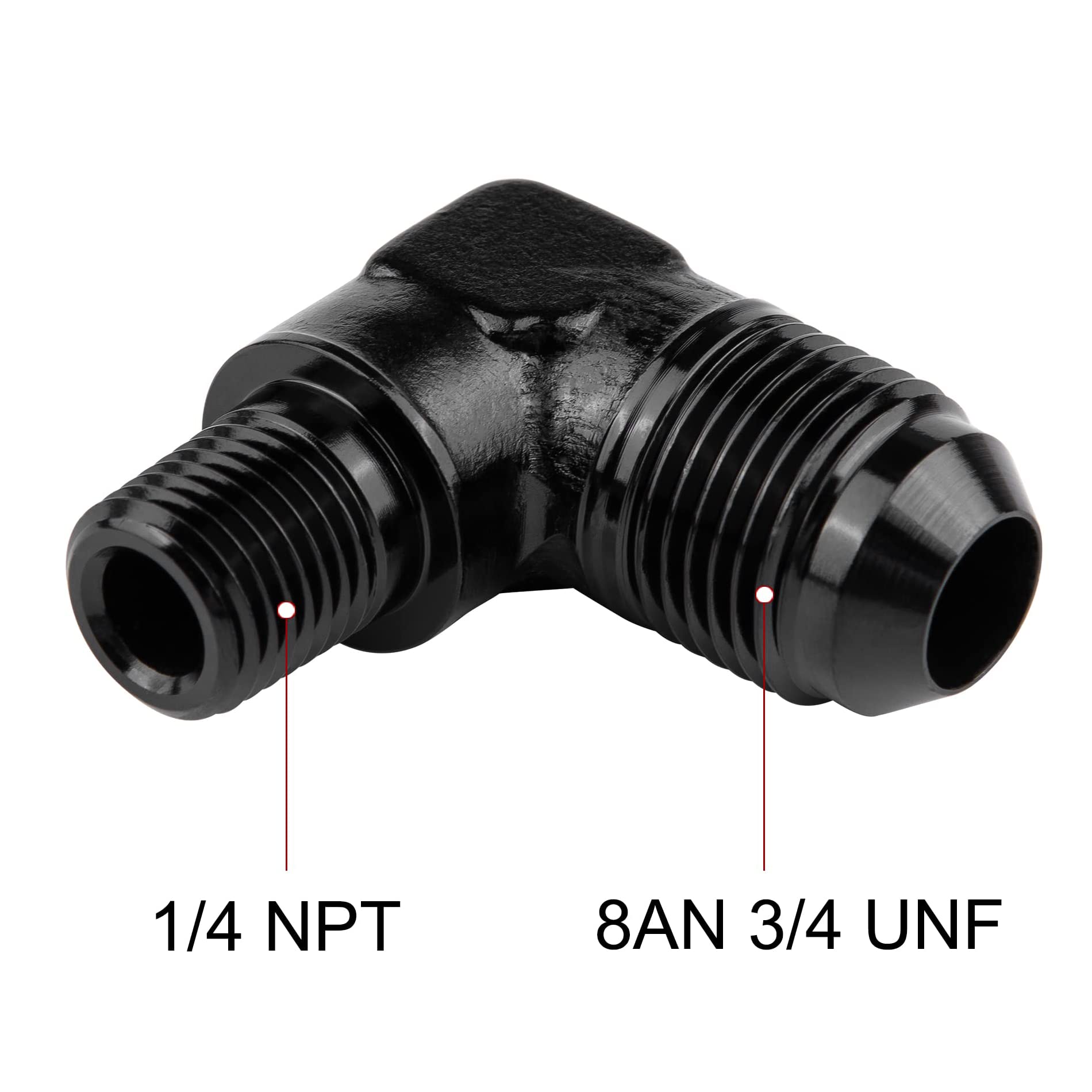 Evil Energy 8An To 1/4'' Npt Male 90 Degree Fitting Adapter Aluminum