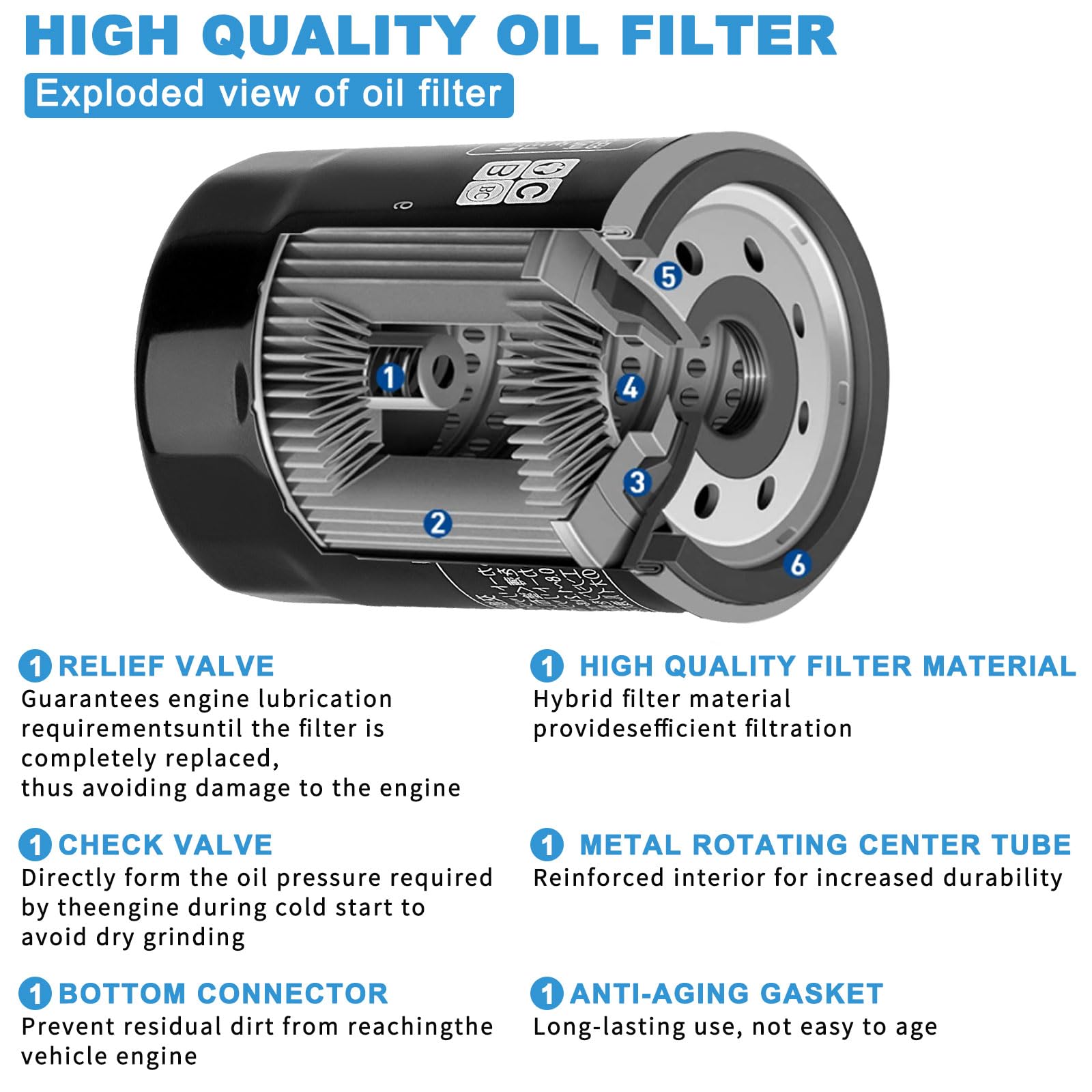 Oil Filter 2540122 2540086 for Polaris Ranger 570 700 800 900 1000 Ranger XP 700 800 900 1000 RZR 800 900 Sportsman 700 600 Gene