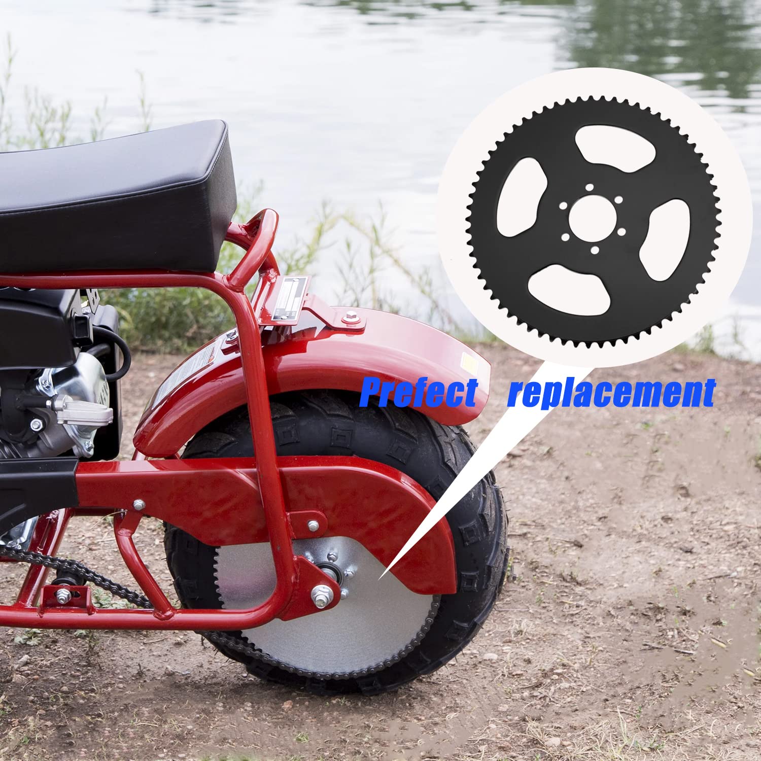 YOXUFA 65 Teeth #35 Chain Rear Sprocket for 97cc 98cc 100cc 2.5hp Coleman CT100U Trail CC100X CK100 Baja Doodle Bug Blitz Dirt B