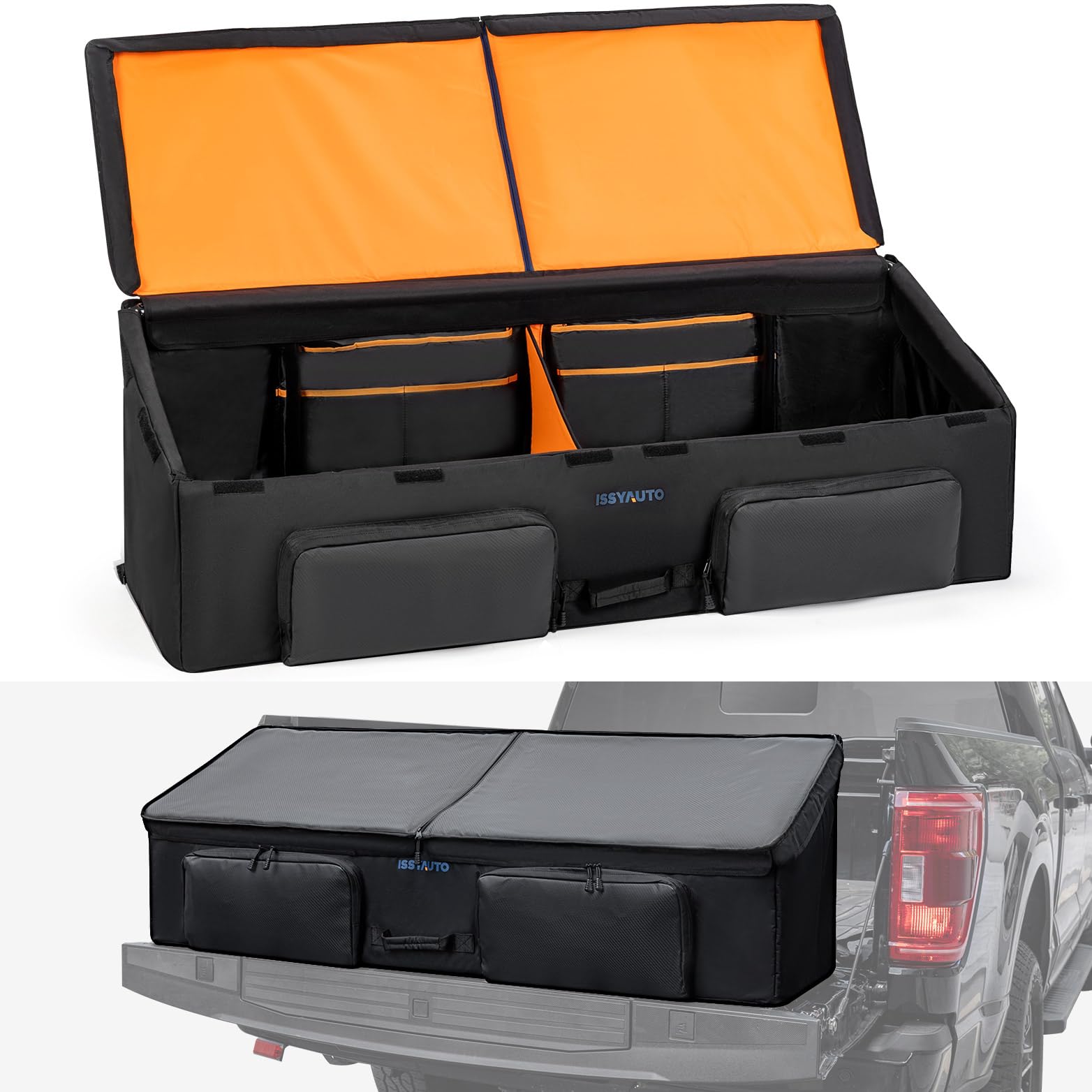 ISSYAUTO Full Size Truck Bed Cargo Box Organizer for Pickup, Waterproof Truck Bed Cargo Bag, Storage Organizer Carrier Accessori