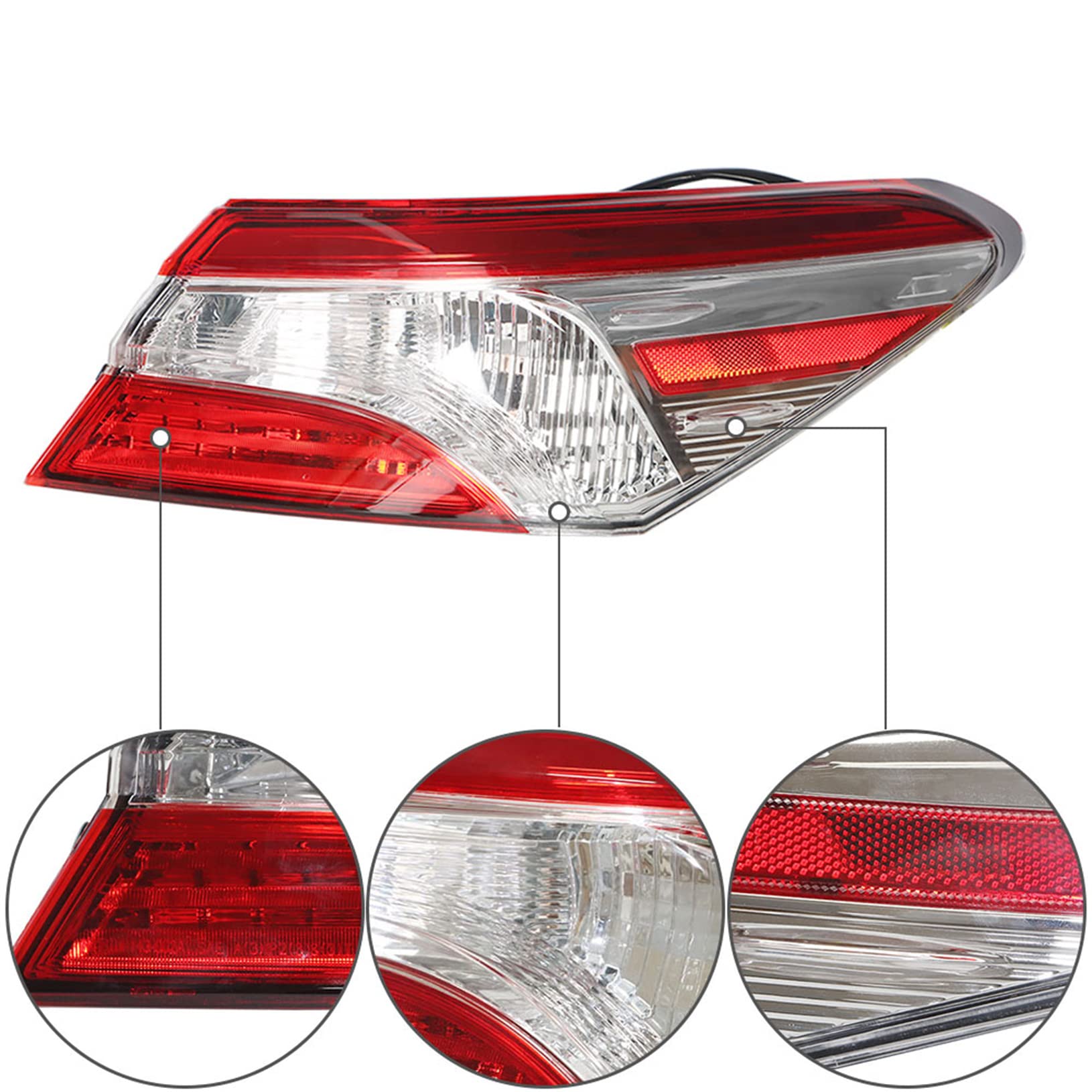 Lablt Tail Lights Cover Brake Lamp Car Parts Replacement For 2018 2019 2020 Toyota Camry 8155006720 Taillights Right Side