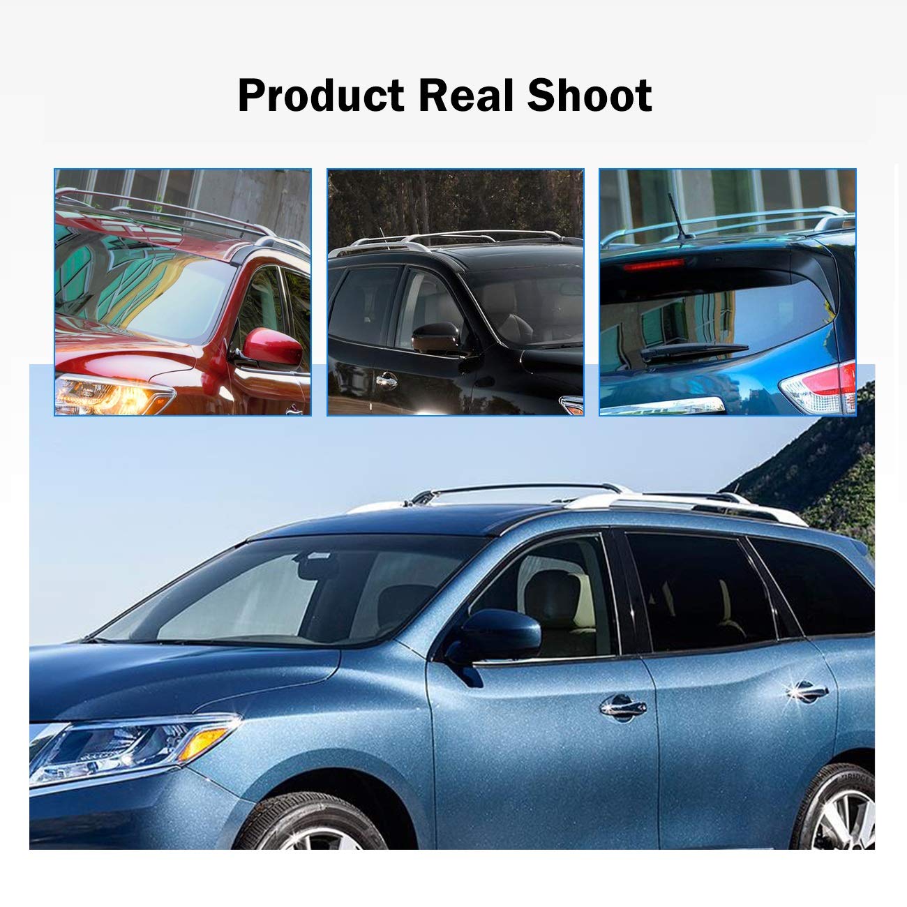 Partol Roof Rack Cross Bars for Pathfinder 2013-2021Aluminum Roof Rail Luggage Rack Cargo Carrier for Snowboard Canoe Kayak Bike