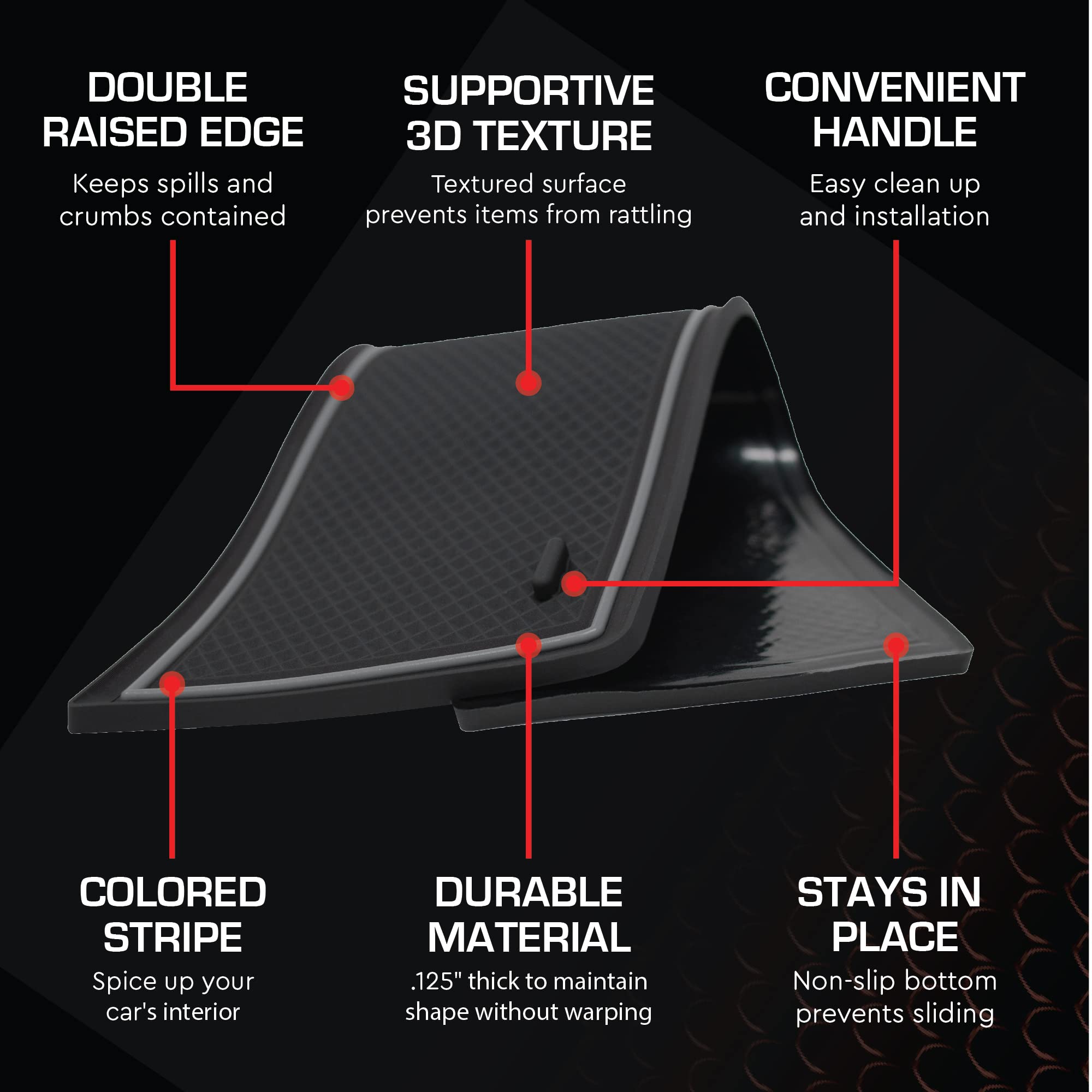 CupHolderHero Fits Toyota Tacoma 2016-2023 Accessories, Custom Non-Slip Anti-Dust Cup Holder Inserts, Center Console Liners, Doo