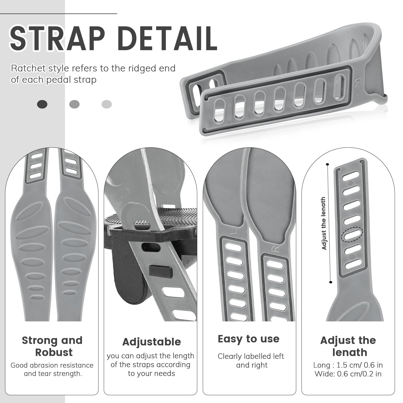 2Pcs Bicycle Pedal Straps, 12.9  2.3In Bike Straps, Foot Strap For Cycling Pedals, Stationary Bike Accessories, Stationary Bike