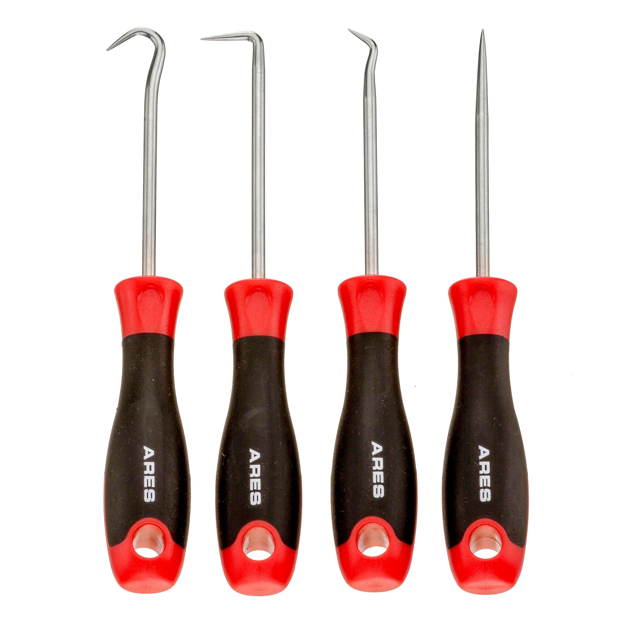 ARES 70256 - Precision Hook and Pick Set - 4-Piece Set Includes Precision 90 Degree, Hook, Combination and Straight Hooks and Pi
