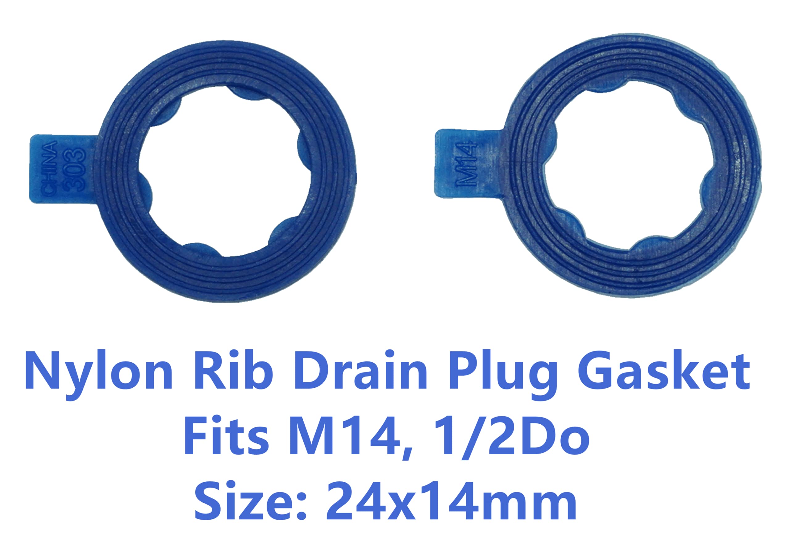 Dsnaduo 50 Pcs Nylon Rib Drain Plug Gasket, Fits M14, 1/2Do Replace 097-118, 66303, F0Cz6734A