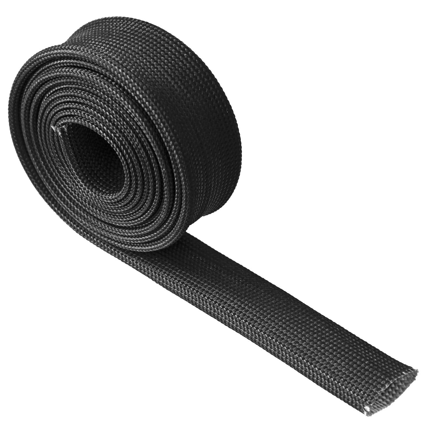 Zhubang Heat Hose Fiberglass Wrap Shield Sleeve 2 Pcs 10Ft-13Mm(1/2) Wire Fuel Line Heat Shield Roll High Temp Black Colour Adjustable For Car Wire Loom Cable Heat Shield Brake Line Cable Heat Shield