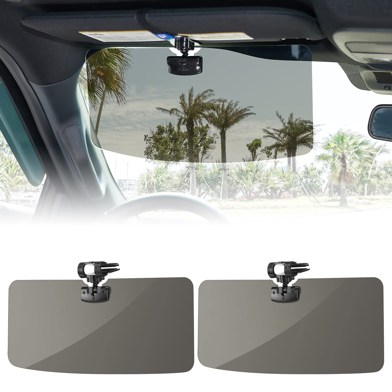 Joytutus Sun Visor For Pickup Truck, 2 Pack Polarized Sun Visor Extender For Truck, Universal Uv400 Car Visor Extension Anti-Gla