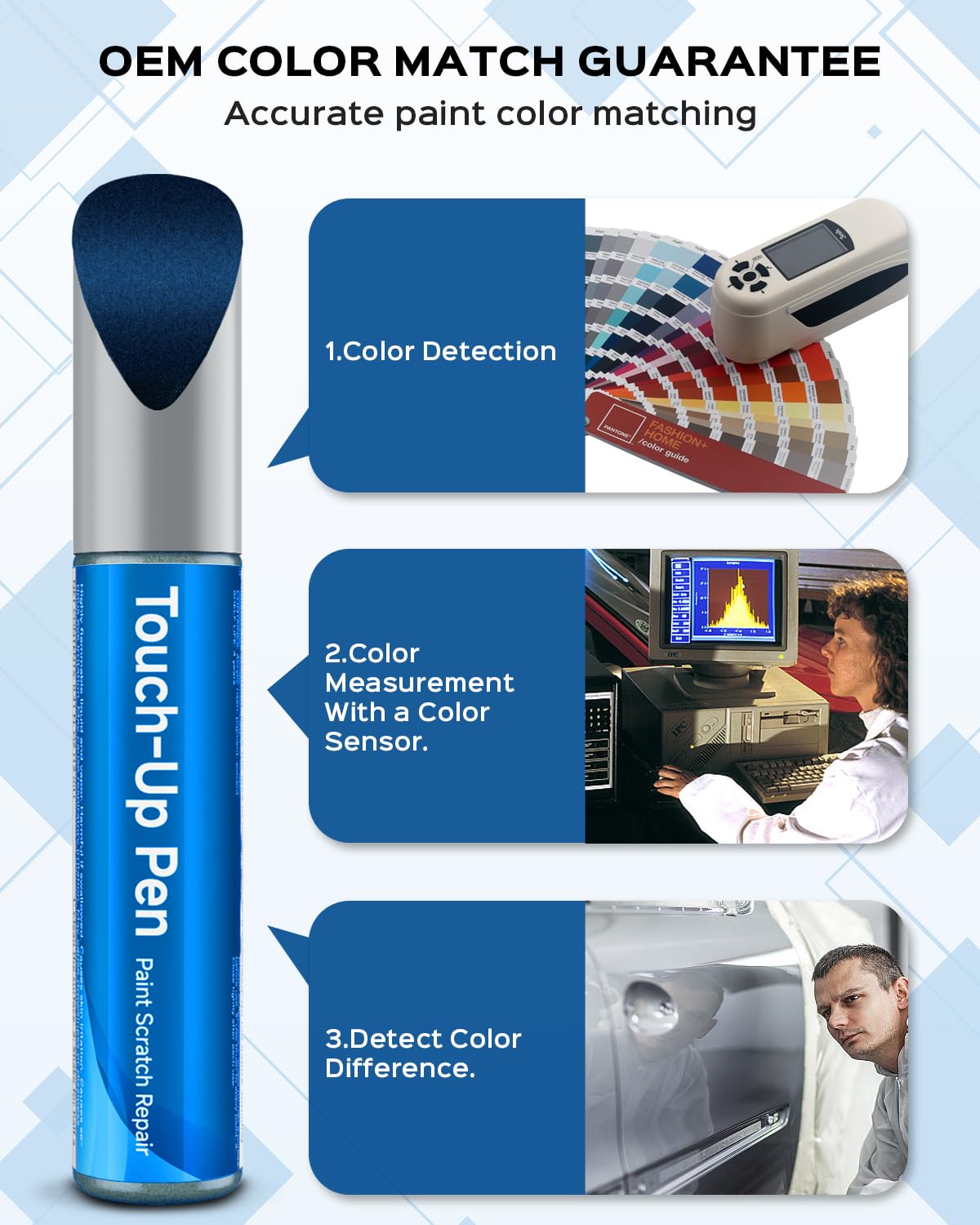 Teslaunch Phytonic Blue Metallic(C1M) For Bmw Car Touch Up Paint Kit,Exact Match Car Scratch Repair Touch Up Paint Kit (Phytonic